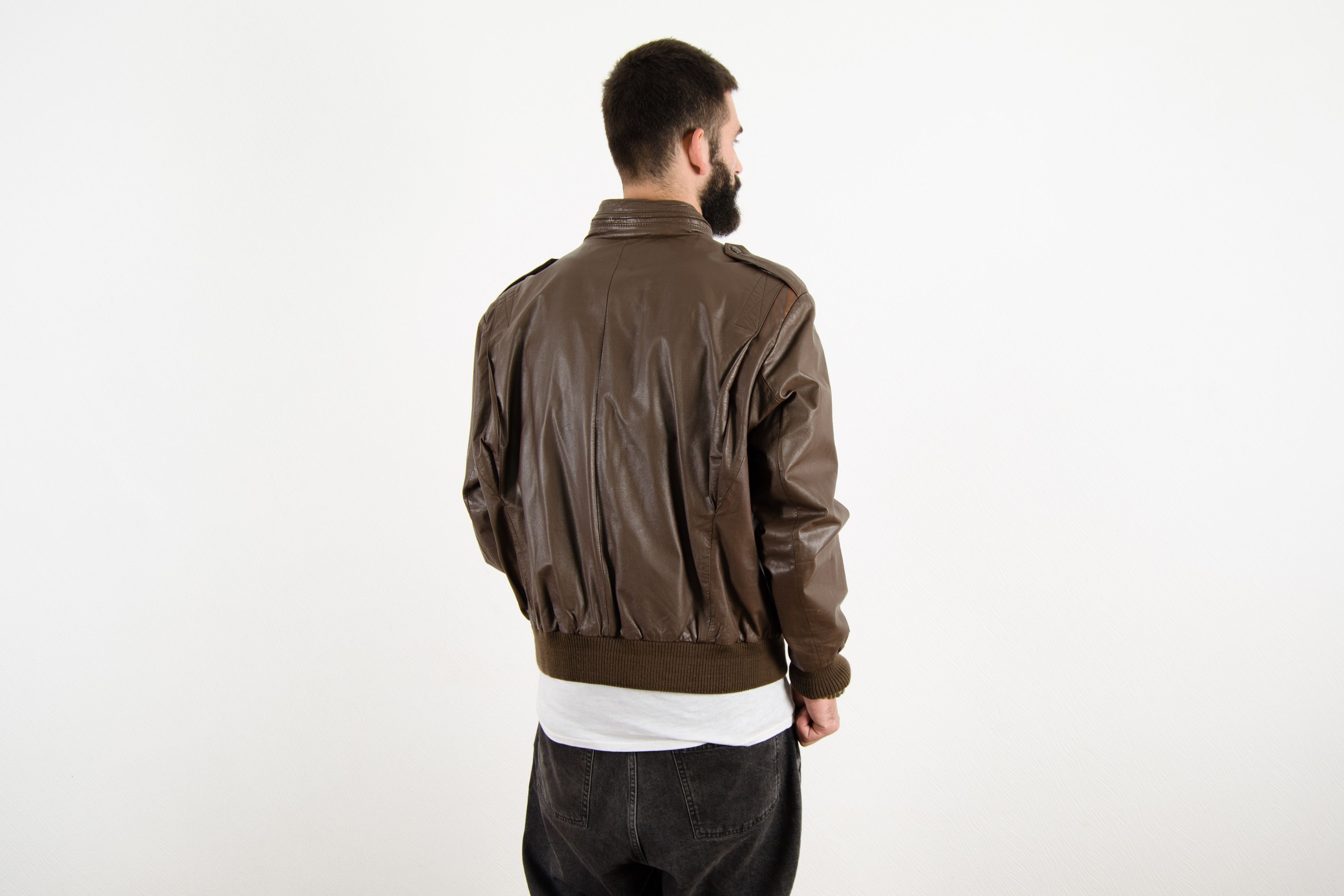Schott Vintage Schott Sport Leather Military Flight Bomber Jacket Size US L / EU 52-54 / 3 - 5 Thumbnail