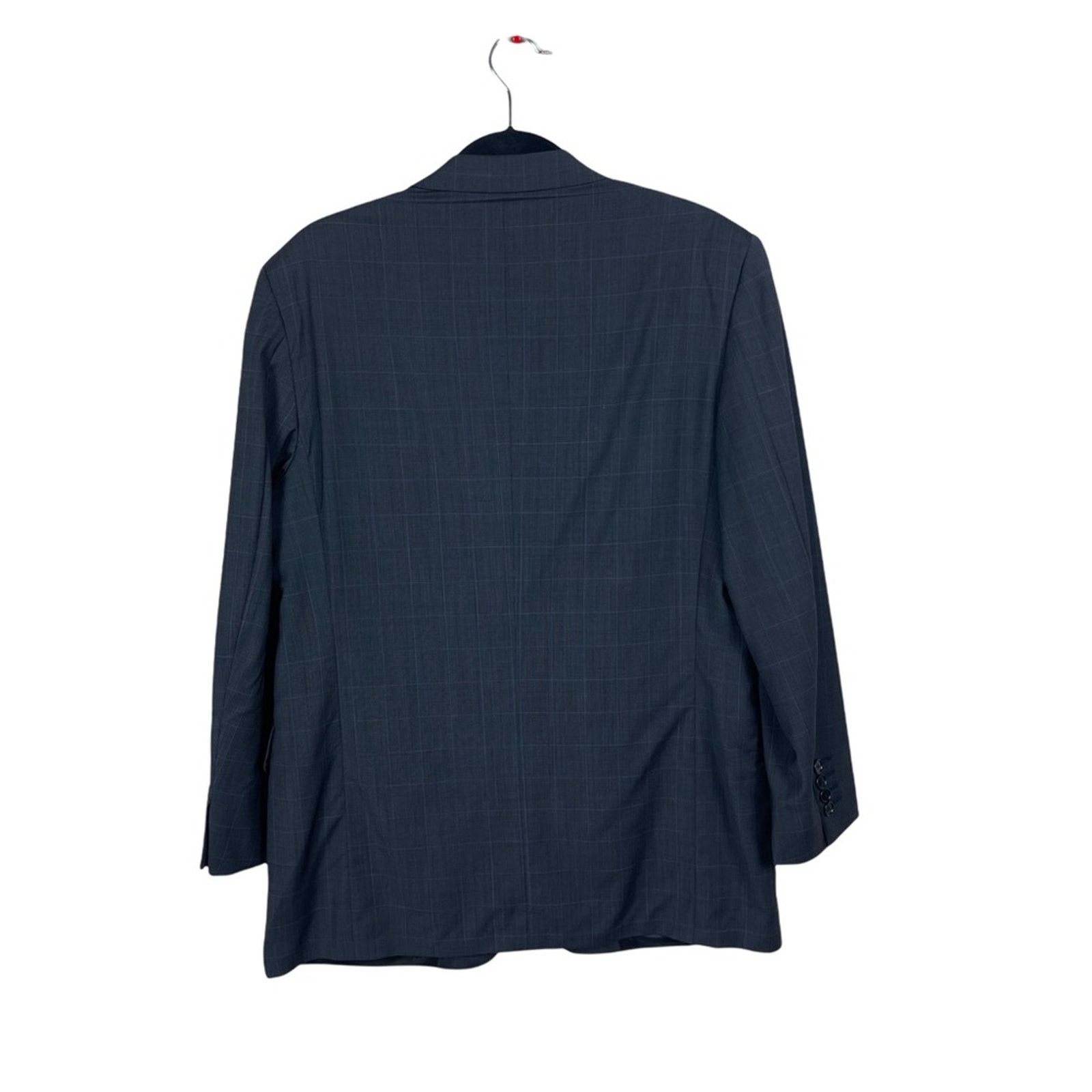 Barneys New York Barneys New York Grid Print Wool 2 Button Blazer Gray 40 S Size 40S - 9 Thumbnail