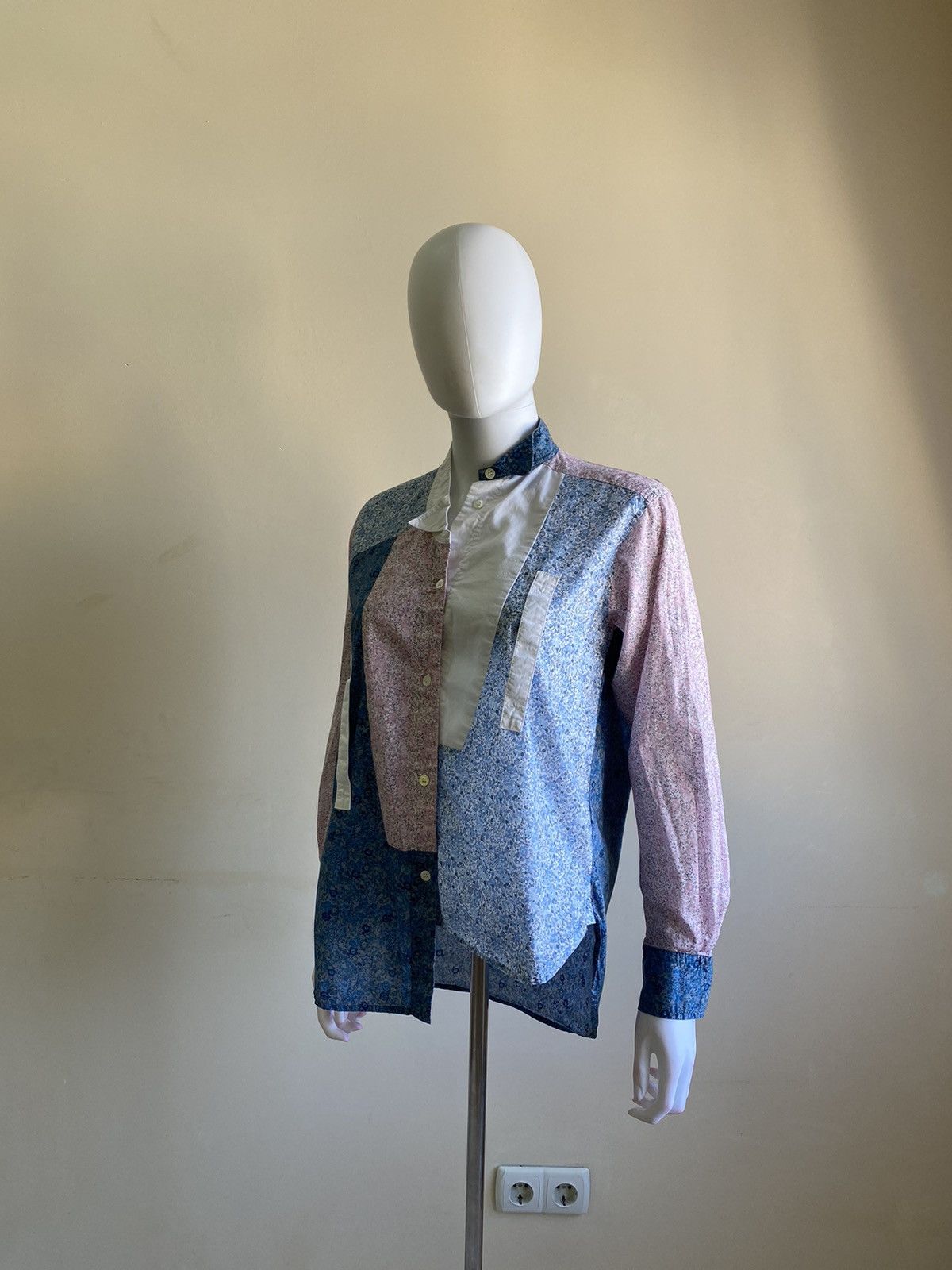 Loewe Loewe Multicolor Asymmetrical Button Up Patchwork Shirt Size XS / US 0-2 / IT 36-38 - 10 Thumbnail