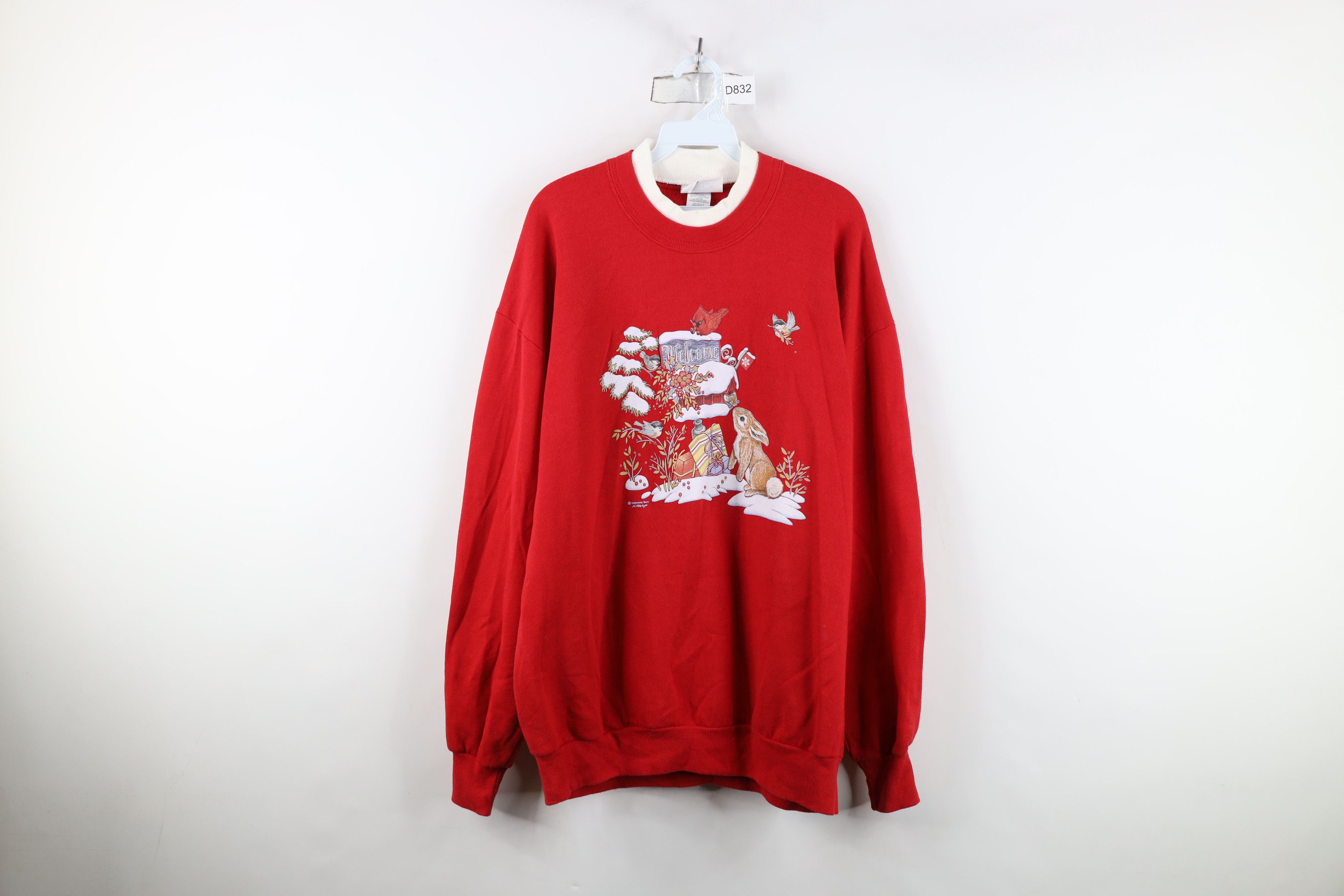 Vintage Vintage 90s Streetwear Snow Bird Flower Sweatshirt USA Size XL / US 12-14 / IT 48-50 - 1 Thumbnail