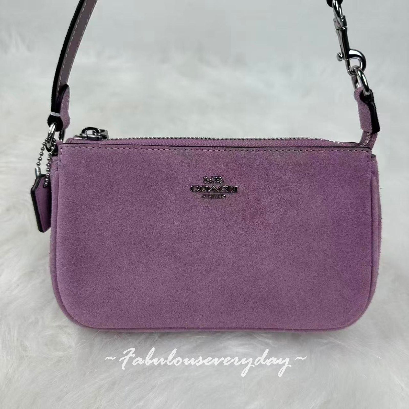Coach Coach Nolita 19 Shoulder Wristlet Suede/Silver/Light Violet Size ONE SIZE - 2 Thumbnail