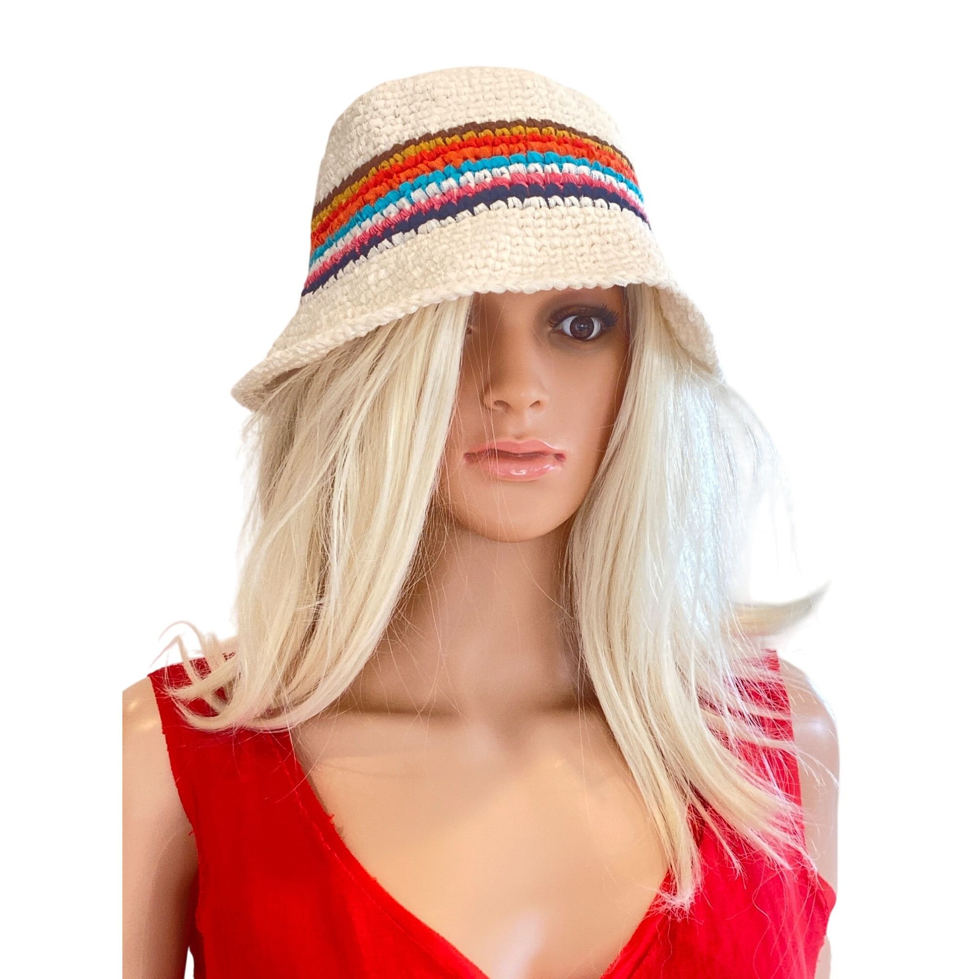 Marine Layer NWT Marine Layer Crochet Bucket Hat in Multi Stripe MSRP$75 Size ONE SIZE - 15 Thumbnail
