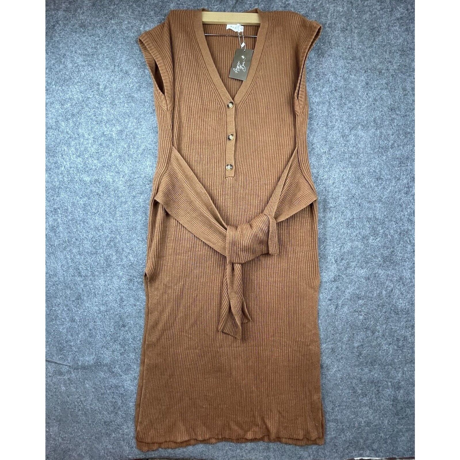 Anthropologie Anthropologie Mable Sweater Dress Large Tie Waist Lagenlook Size L / US 10 / IT 46 - 1 Thumbnail