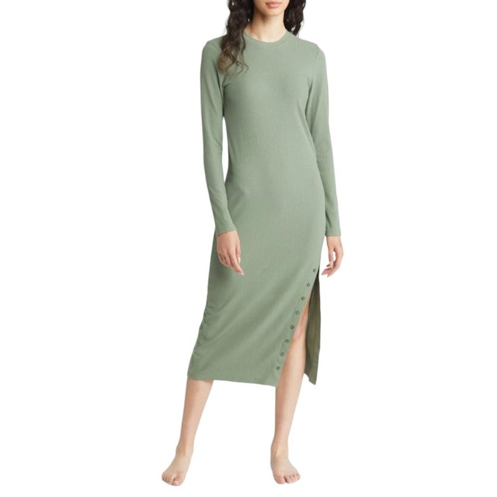Other Open Edit Long Sleeve Lounge Dress Green Size Large NWT Size L / US 10 / IT 46 - 1 Thumbnail