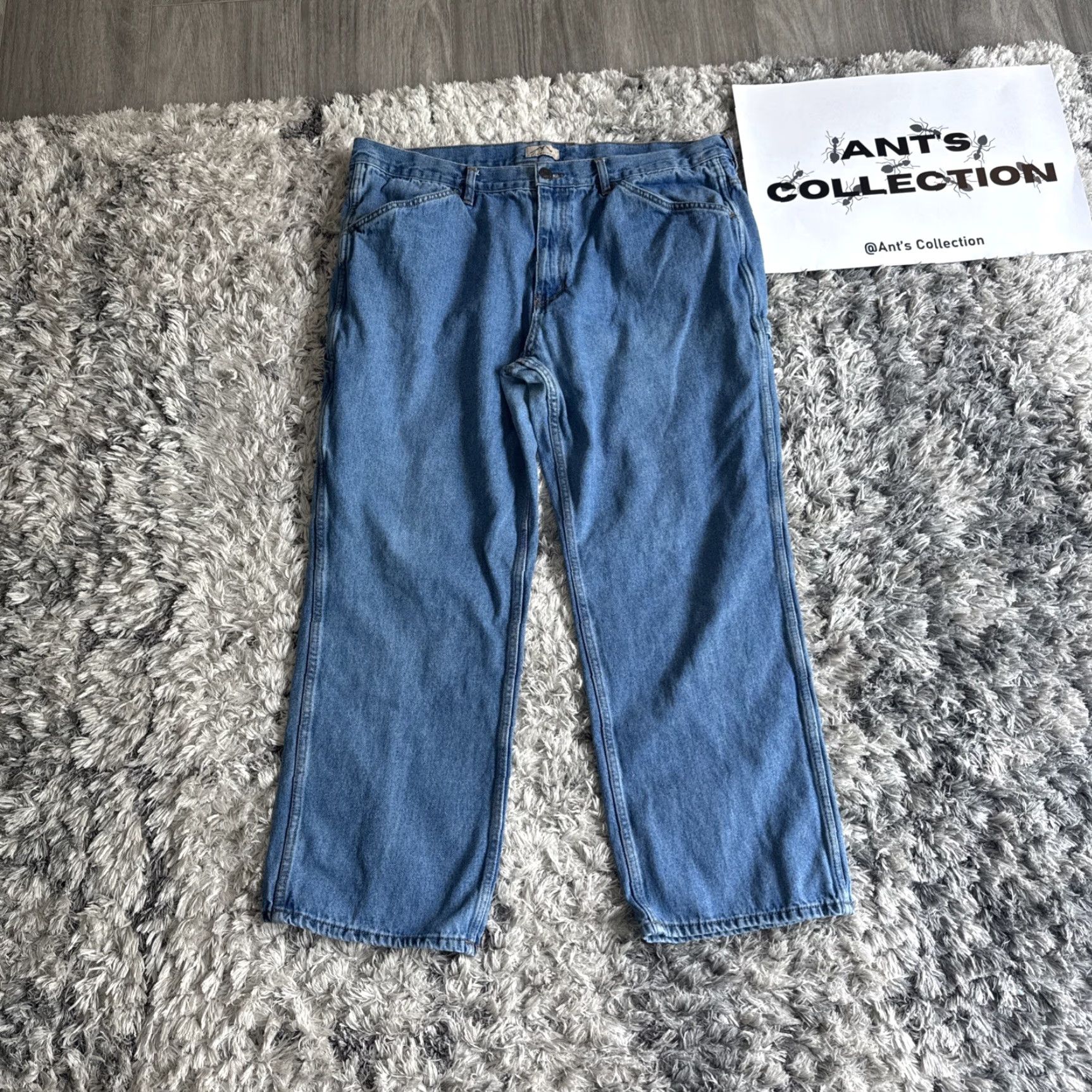 The Mountain VINTAGE Blue Mountain Jeans Carpenter Workwear Denim Men 42x32 Blue 00’s Straight Mens Size US 42 / EU 58 - 5 Thumbnail