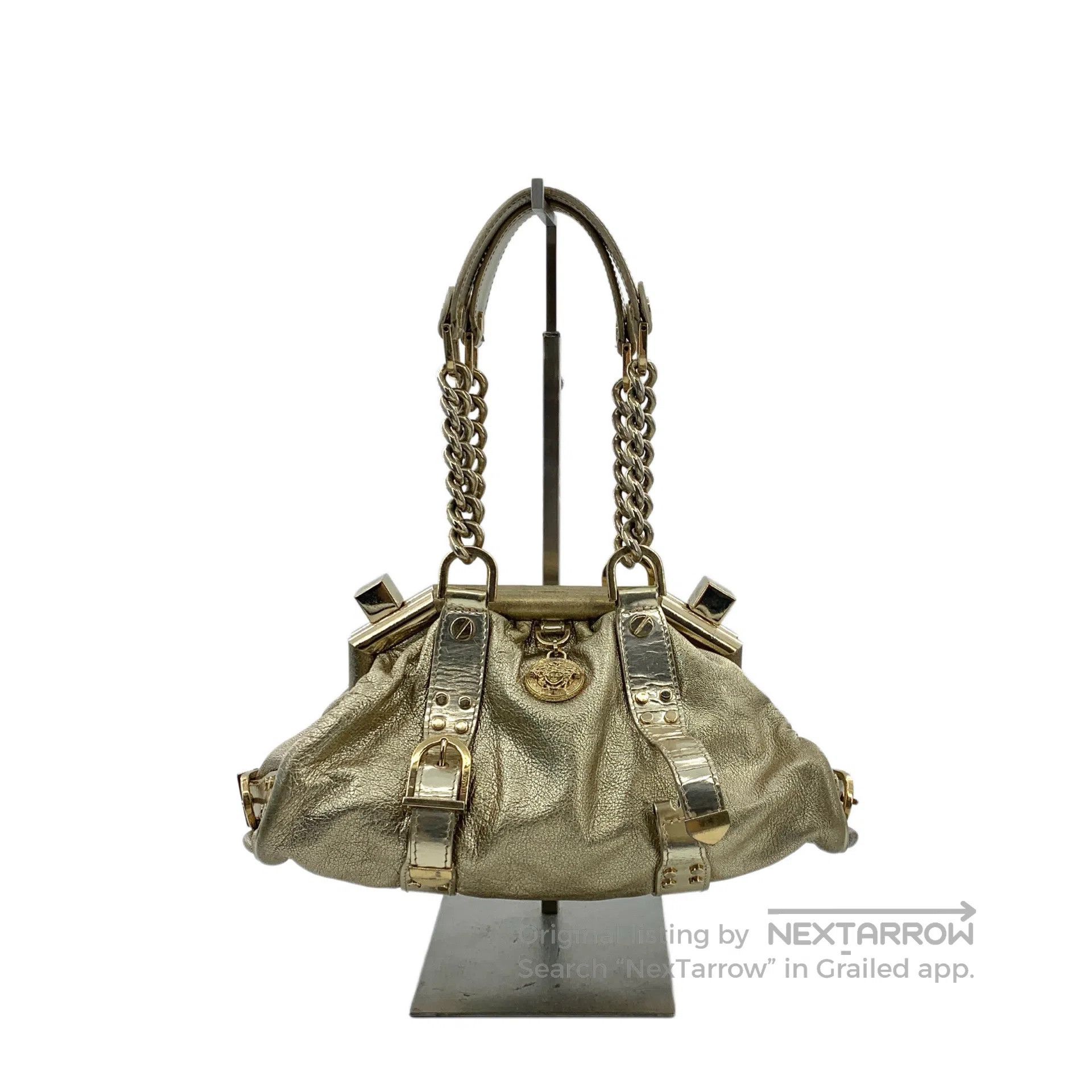 Versace Versace Champagne Medusa head icon chunky chain handle buc Size ONE SIZE - 1 Thumbnail
