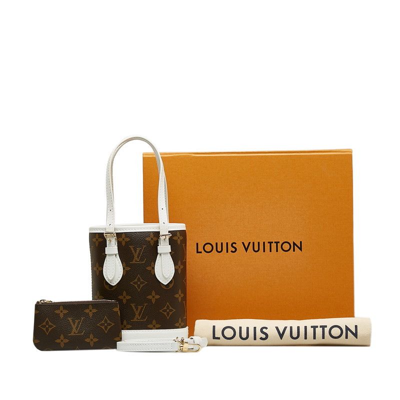 image of Louis Vuitton Monogram Nano Bucket Bag in Brown, Women's
