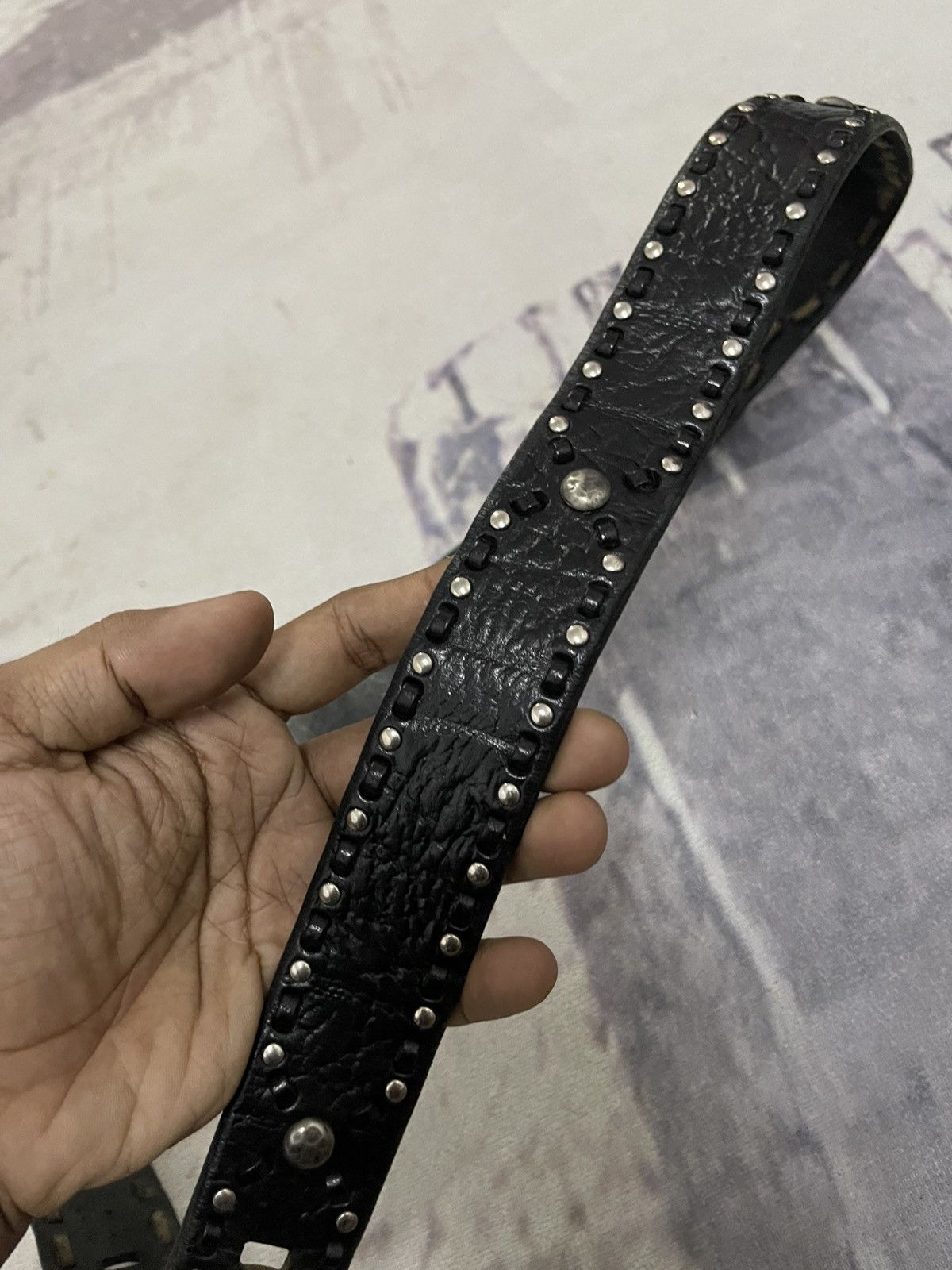 Dolce & Gabbana 90s DOLCE & GABBANA STUDDED DG LOGO BUCKLE LEATHER BELT Size ONE SIZE - 4 Thumbnail