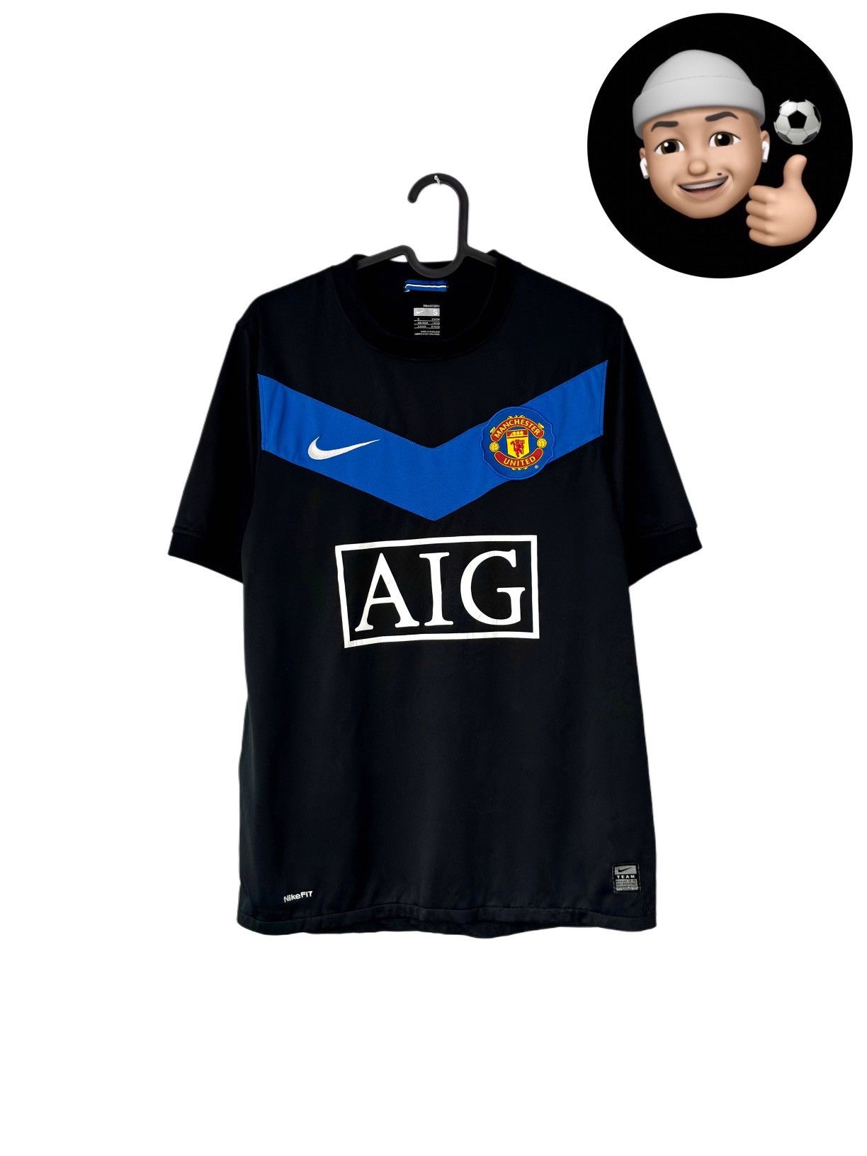 Nike 2009 2010 Manchester United Nike Away Kit Soccer Jersey Tee Size US S / EU 44-46 / 1 - 1 Thumbnail