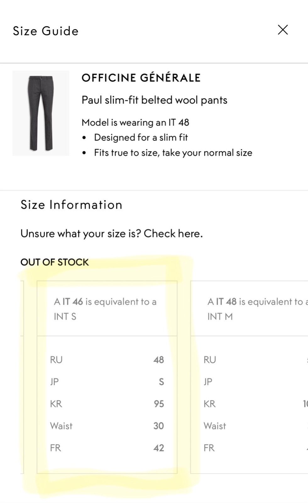 Officine Generale Officine Genéralé 100% Virgin Wool Grey Paul Pant (unworn) Size US 30 / EU 46 - 3 Thumbnail