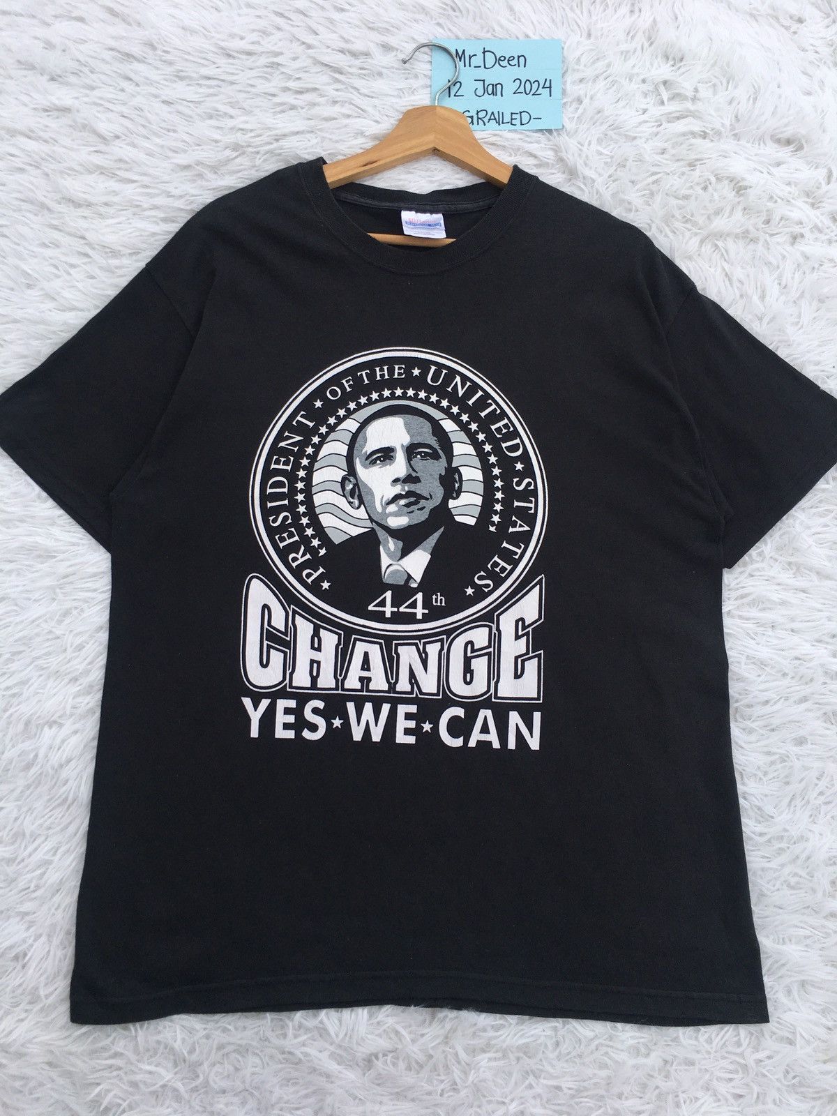 Vintage Rare Vintage USA 44th President Barrack Obama Tshirt Size US L / EU 52-54 / 3 - 5 Thumbnail
