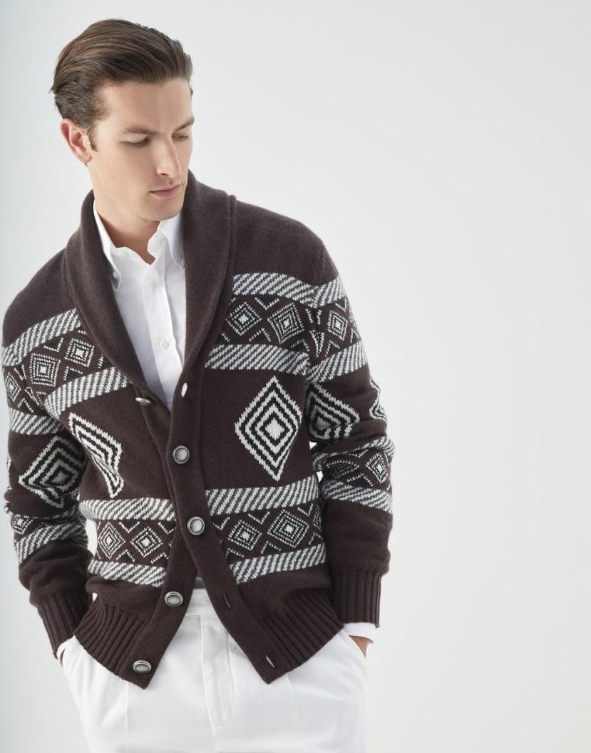 Brunello Cucinelli o1w1db10924 Cashmere Cardigan in Brown Size US XL / EU 56 / 4 - 1 Thumbnail