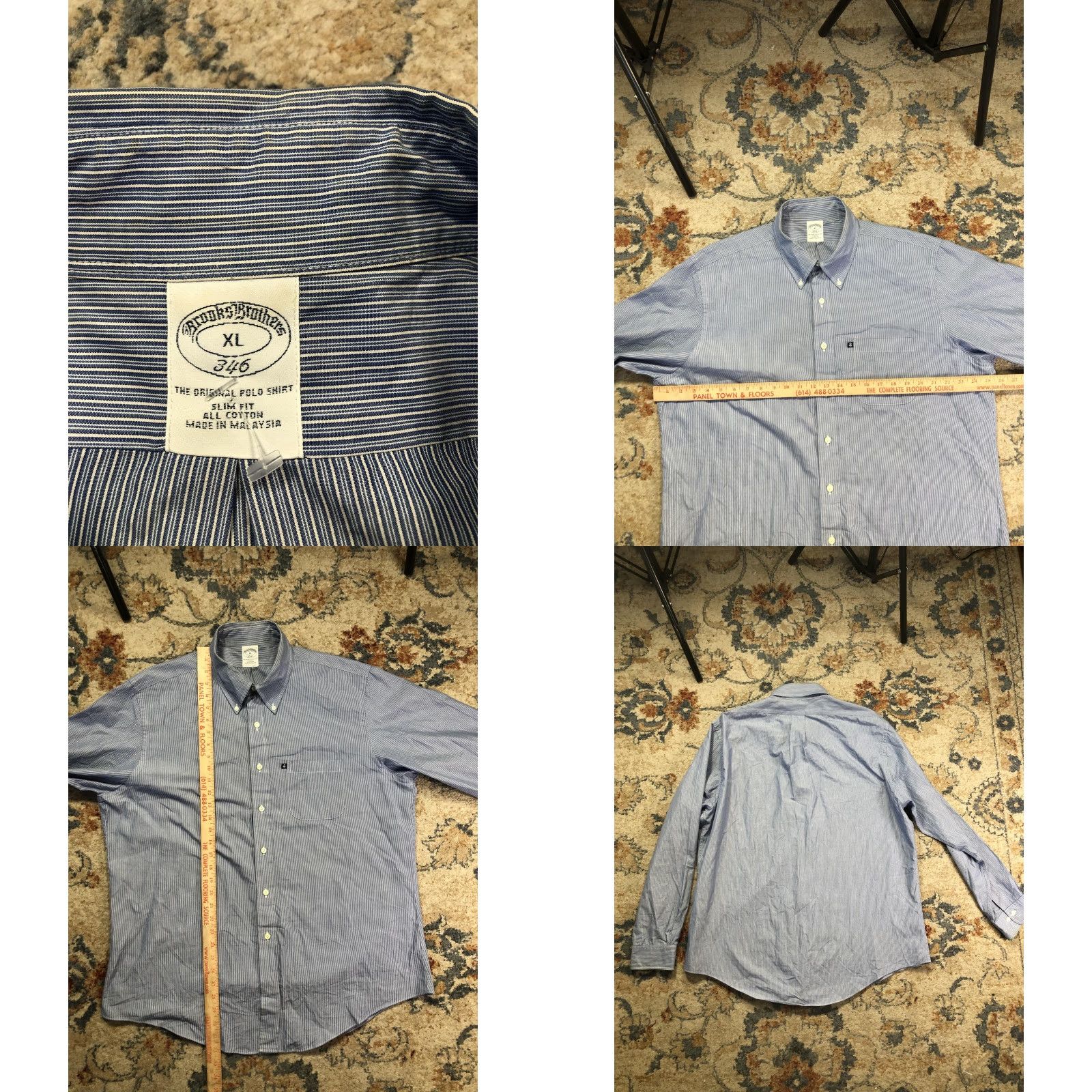 Brooks Brothers Brooks Brothers Shirt Mens XL Blue Stripe Slim Fit Long Sleeve Button Down Size US XL / EU 56 / 4 - 8 Thumbnail