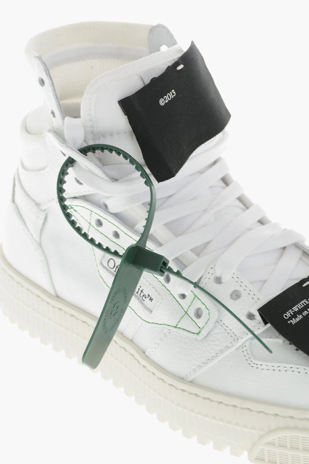 Off-White og1mm0426 Leather & Fabric Hi-Top Sneakers in White Size US 6 / EU 39 - 4 Thumbnail