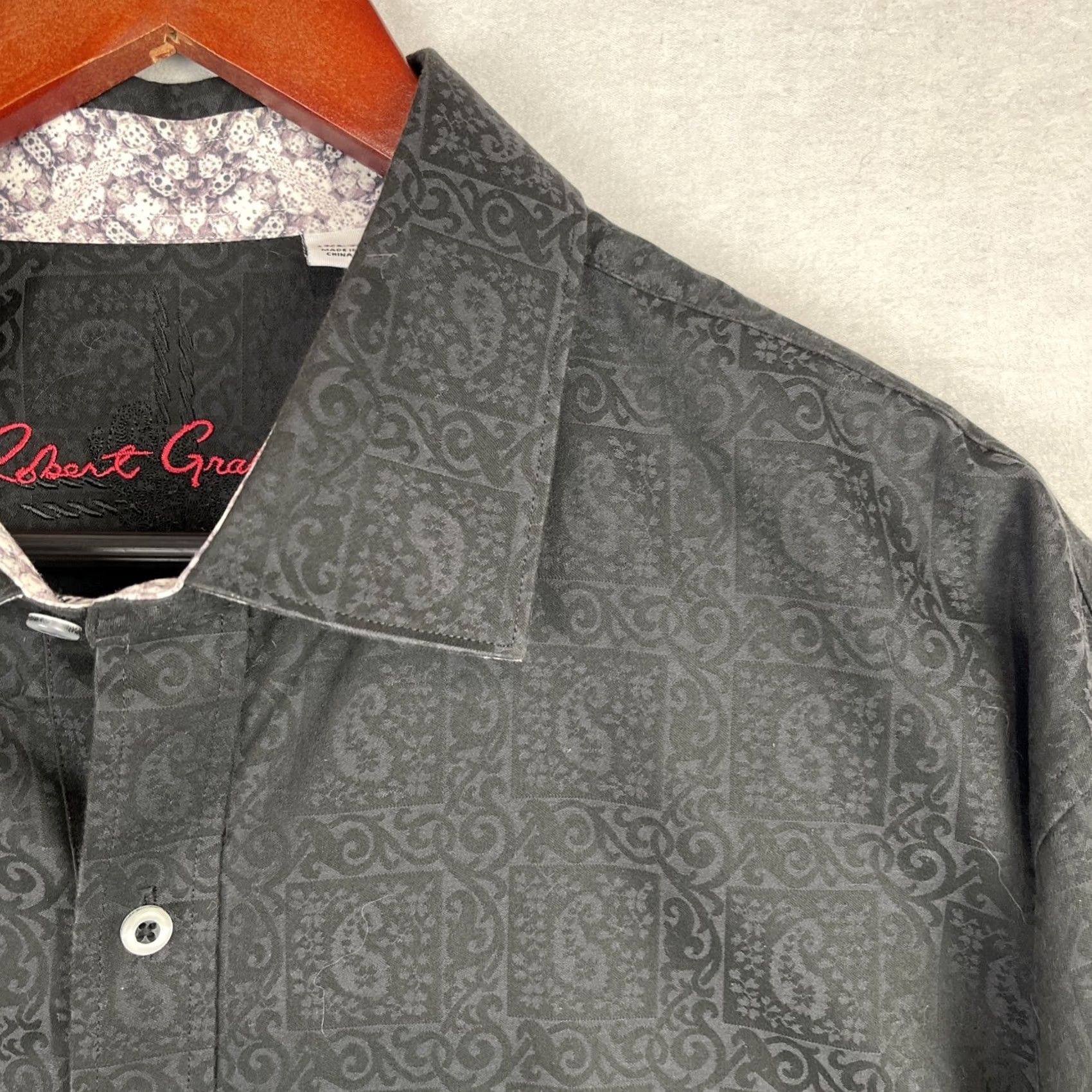 Robert Graham Robert Graham Shirt Mens XL Tall Black Paisley Long Sleeve Button-Up Size US XL / EU 56 / 4 - 5 Thumbnail