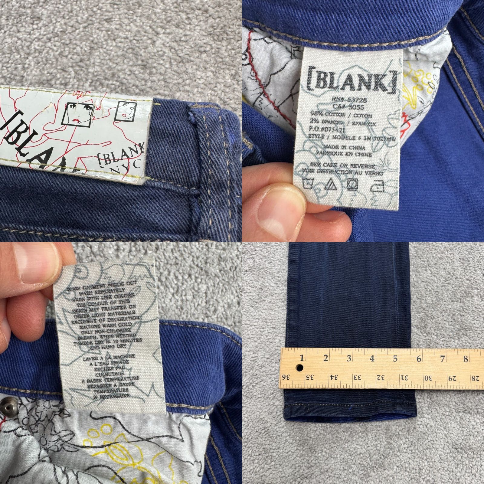 Vintage BLANKNYC Jeans Womens 28 Skinny Denim Blue Dark Wash Stretch Cotton 5-Pocket Regular Size 28" / US 6 / IT 42 - 8 Thumbnail