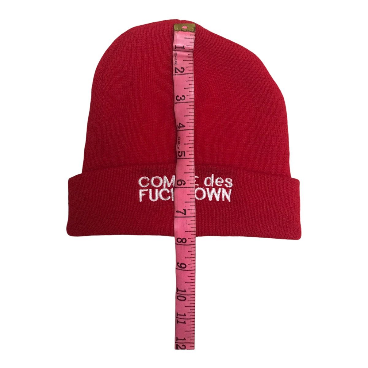 Comme Des Fuck Down × Japanese Brand Comme des Fuck Down Red Beanie Size ONE SIZE - 2 Thumbnail