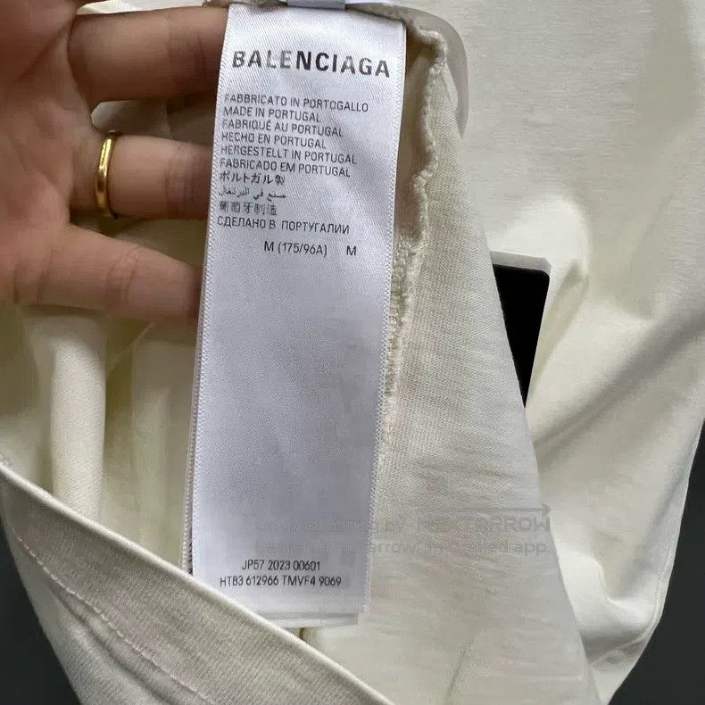 Balenciaga Balenciaga Beige Back Large Logo Embroidered Short Sleeve Size US M / EU 48-50 / 2 - 4 Thumbnail