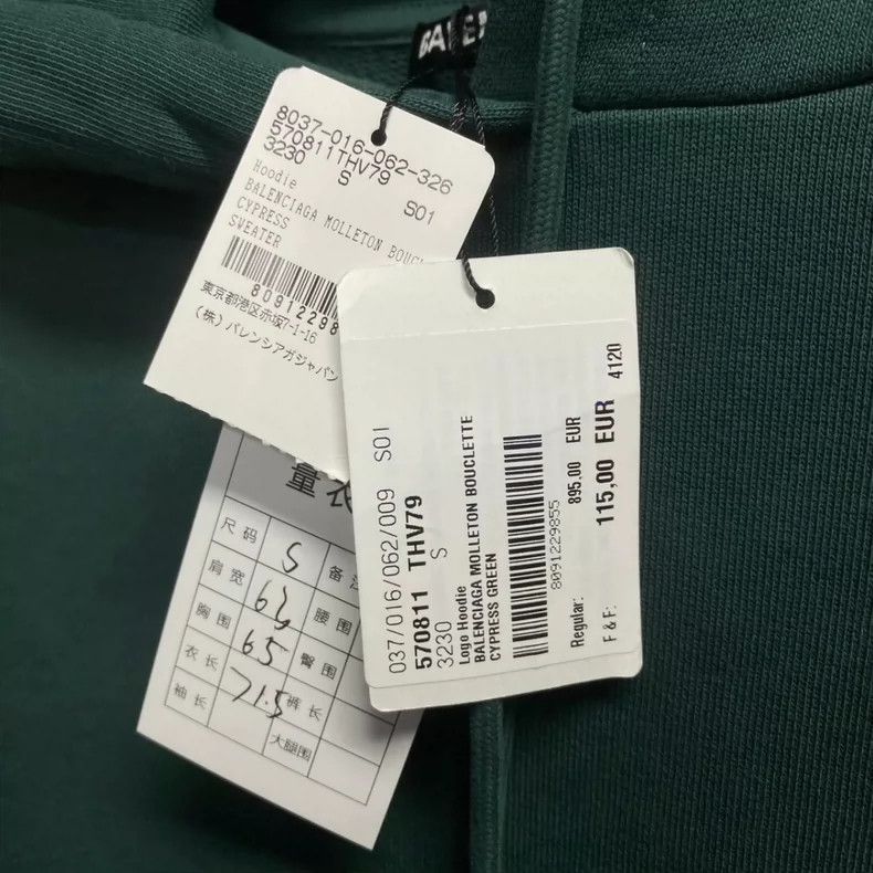 Balenciaga Balenciaga Hoodie with printed logo on green back Size US XS / EU 42 / 0 - 8 Thumbnail