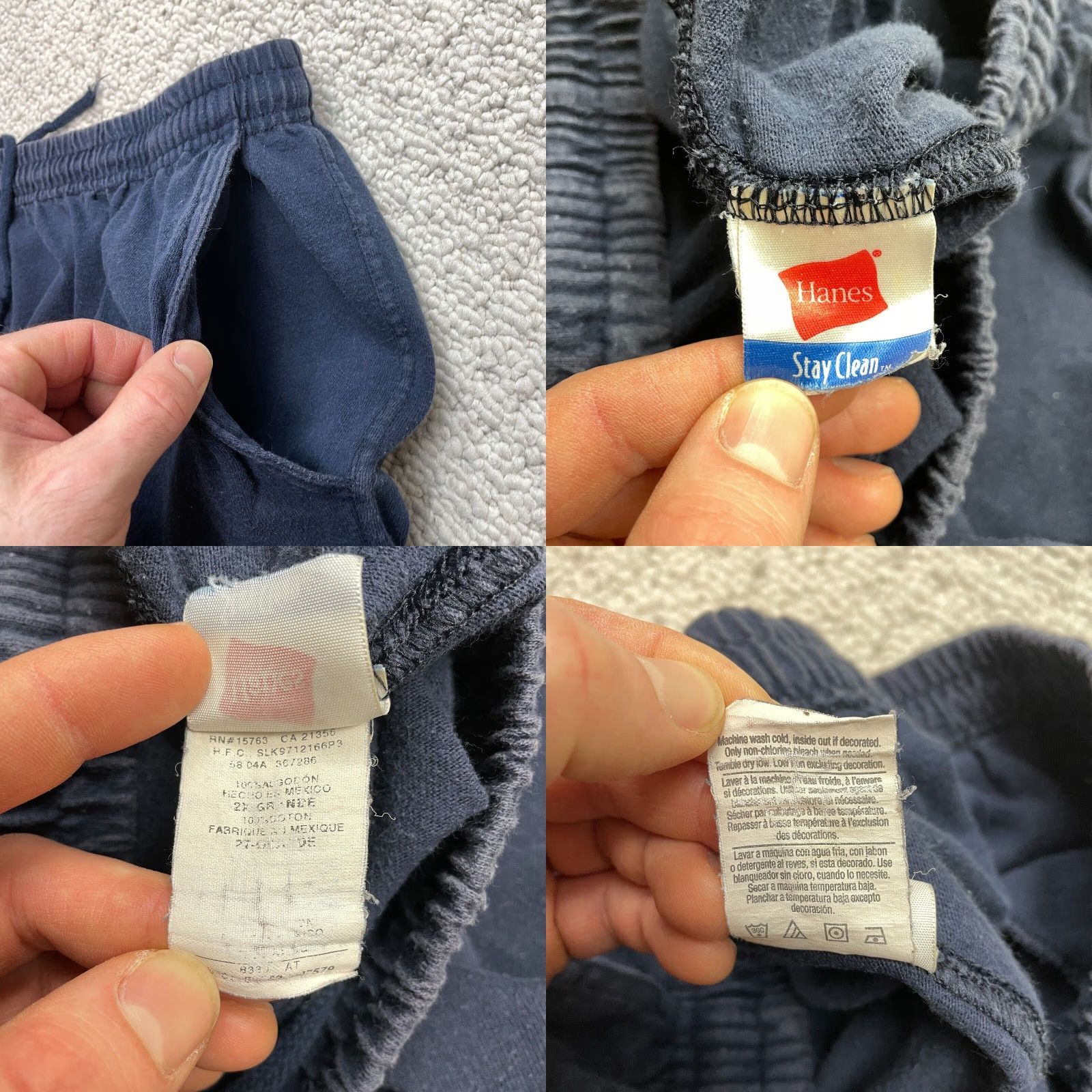 Hanes Hanes Sweatshorts Mens 2XL Blue Casual Comfort Pockets 7" Inseam Size US 39 - 8 Thumbnail
