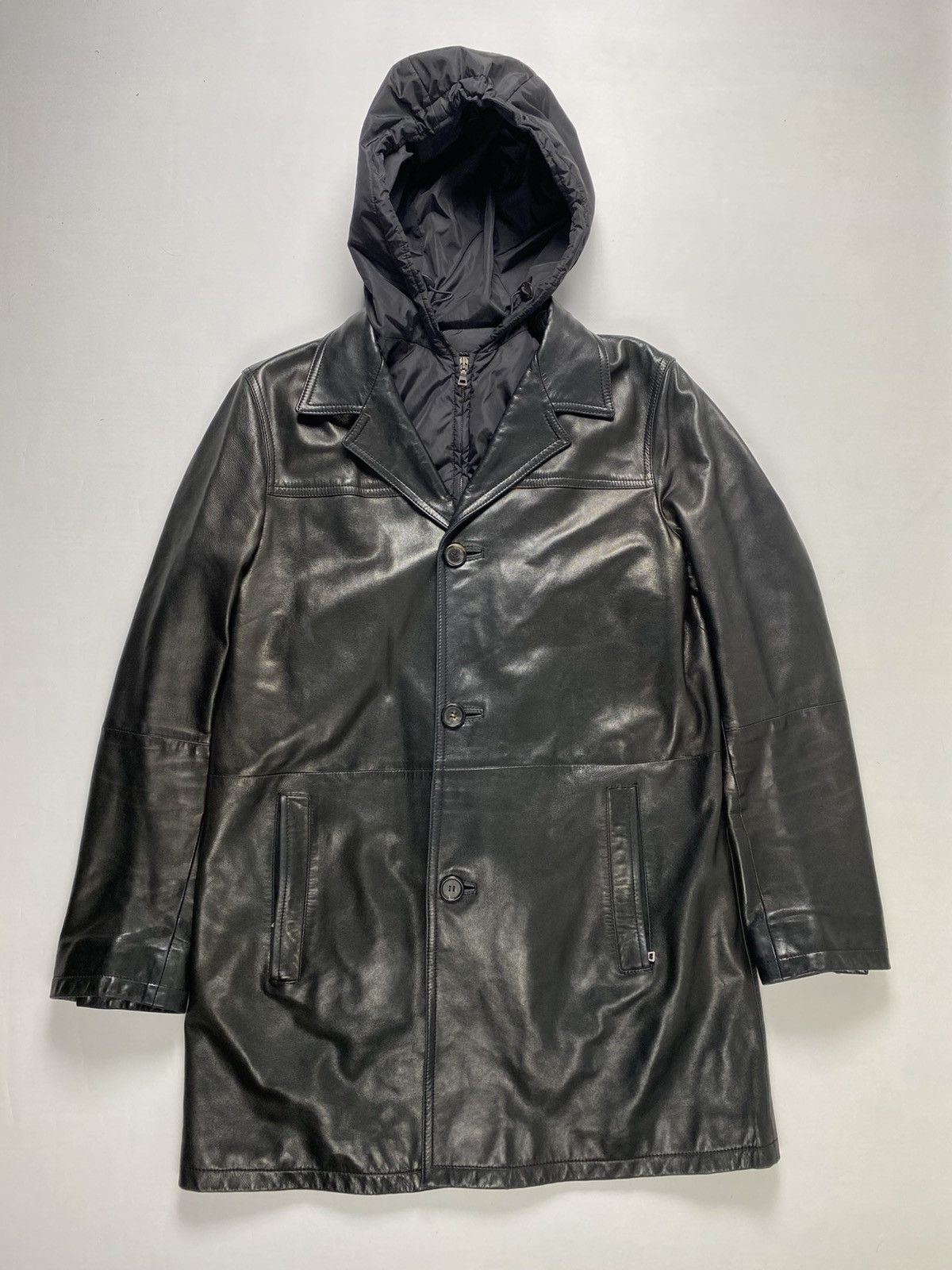 Prada Prada Leather Jacket, Coat + Neylon Vest Size US XL / EU 56 / 4 - 1 Thumbnail