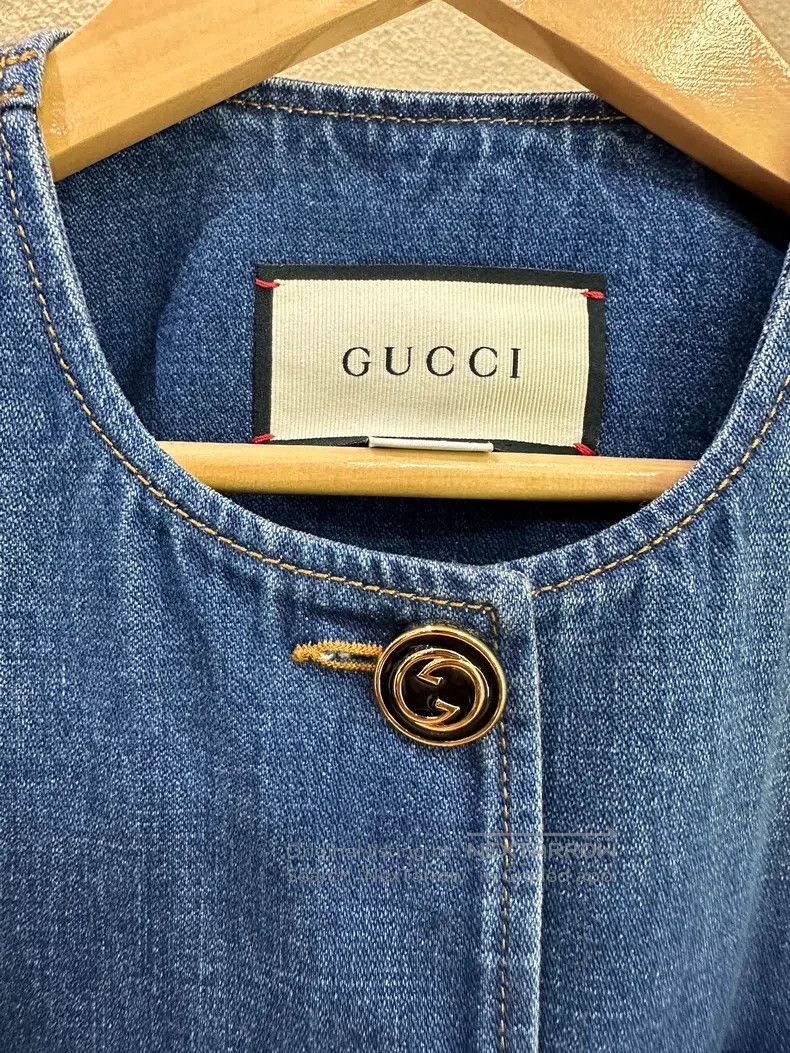 Gucci Gucci Double G metal buckle denim vest Size XS / US 0-2 / IT 36-38 - 6 Thumbnail