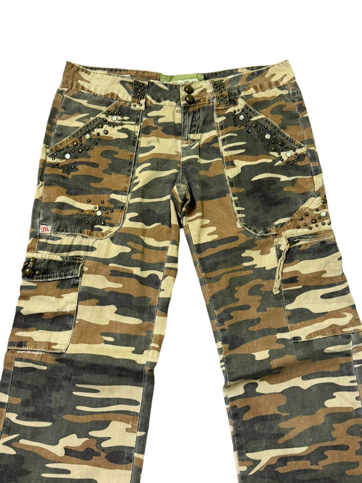 Hysteric Glamour Cargo MISS ME Studded multipocket Low Rise Camo Pants Size US 32 / EU 48 - 3 Thumbnail