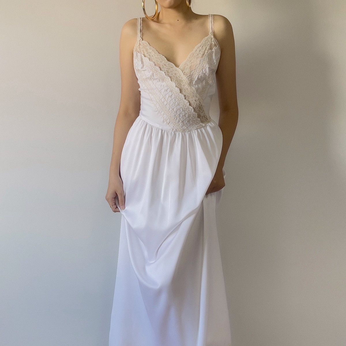 image of Victorias Secret x Vintage Vs White Slip Gown (M-L), Women's (Size Large)