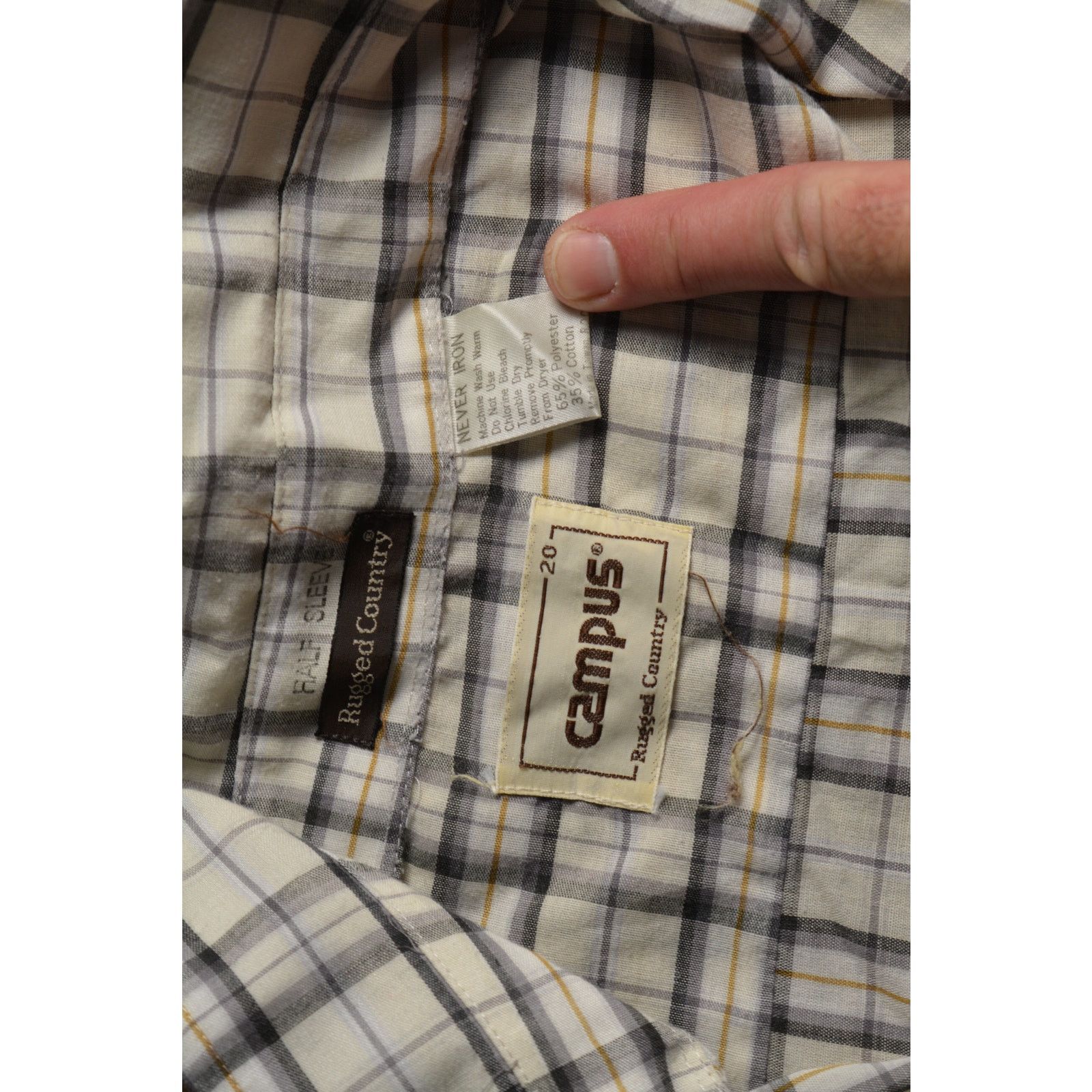Carlos Campos Vintage 80s Campus Rugged Country Plaid Shirt - Short Sleeve Size US M / EU 48-50 / 2 - 2 Thumbnail