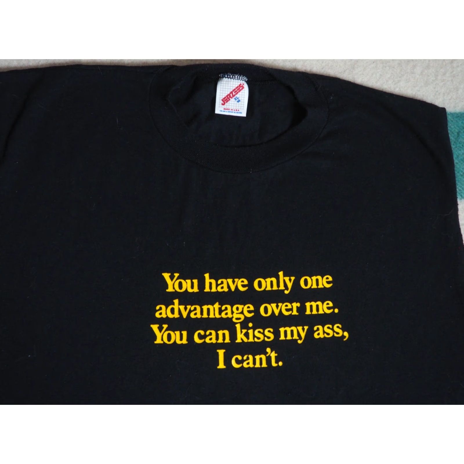 Jerzees VTG Jerzees Kiss Ass Joke Humor Faded Black USA Tank Top T-Shirt Mens L Size US L / EU 52-54 / 3 - 3 Thumbnail