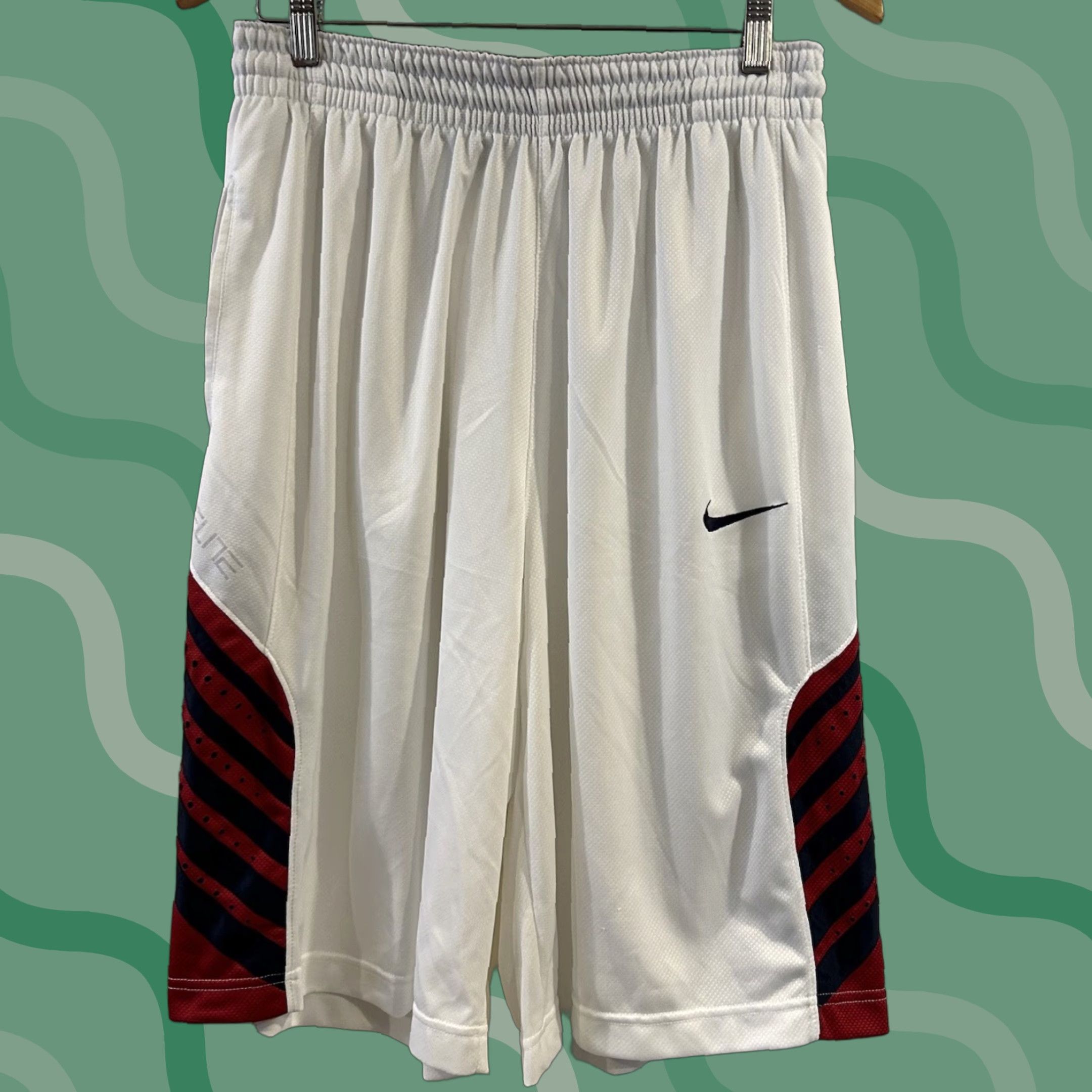 Nike Nike Elite Dri-fit Basketball Shorts Size L Men White Athletic Short Size US 33 - 1 Thumbnail
