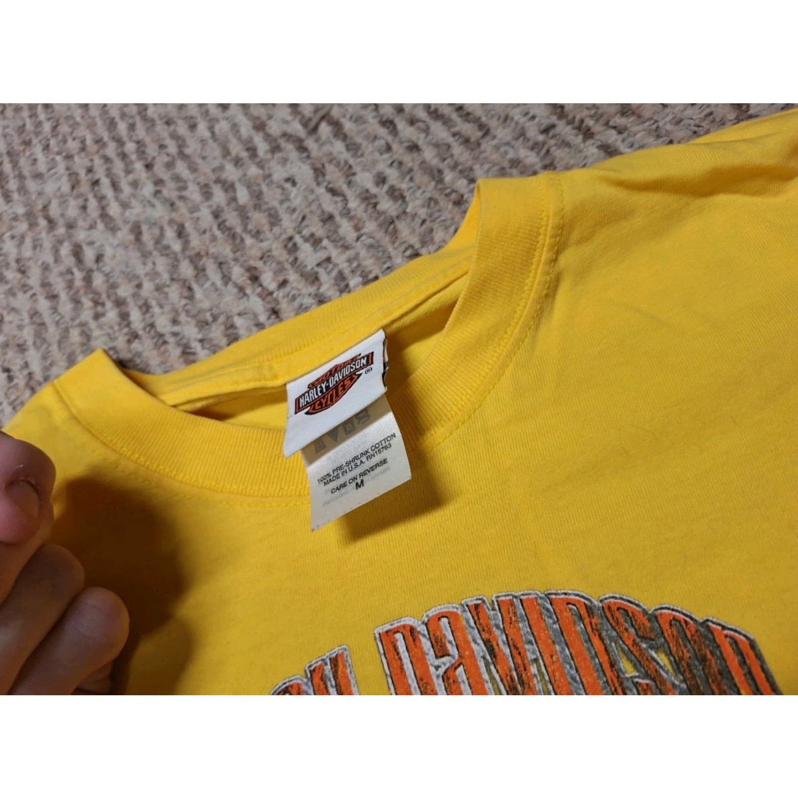 Harley Davidson VINTAGE Harley-Davidson Logo Yellow Flame Fire Longsleeve Shirt M Mens 90s Biker Punk Grunge Fire Double-Sided Logo Size US M / EU 48-50 / 2 - 4 Thumbnail