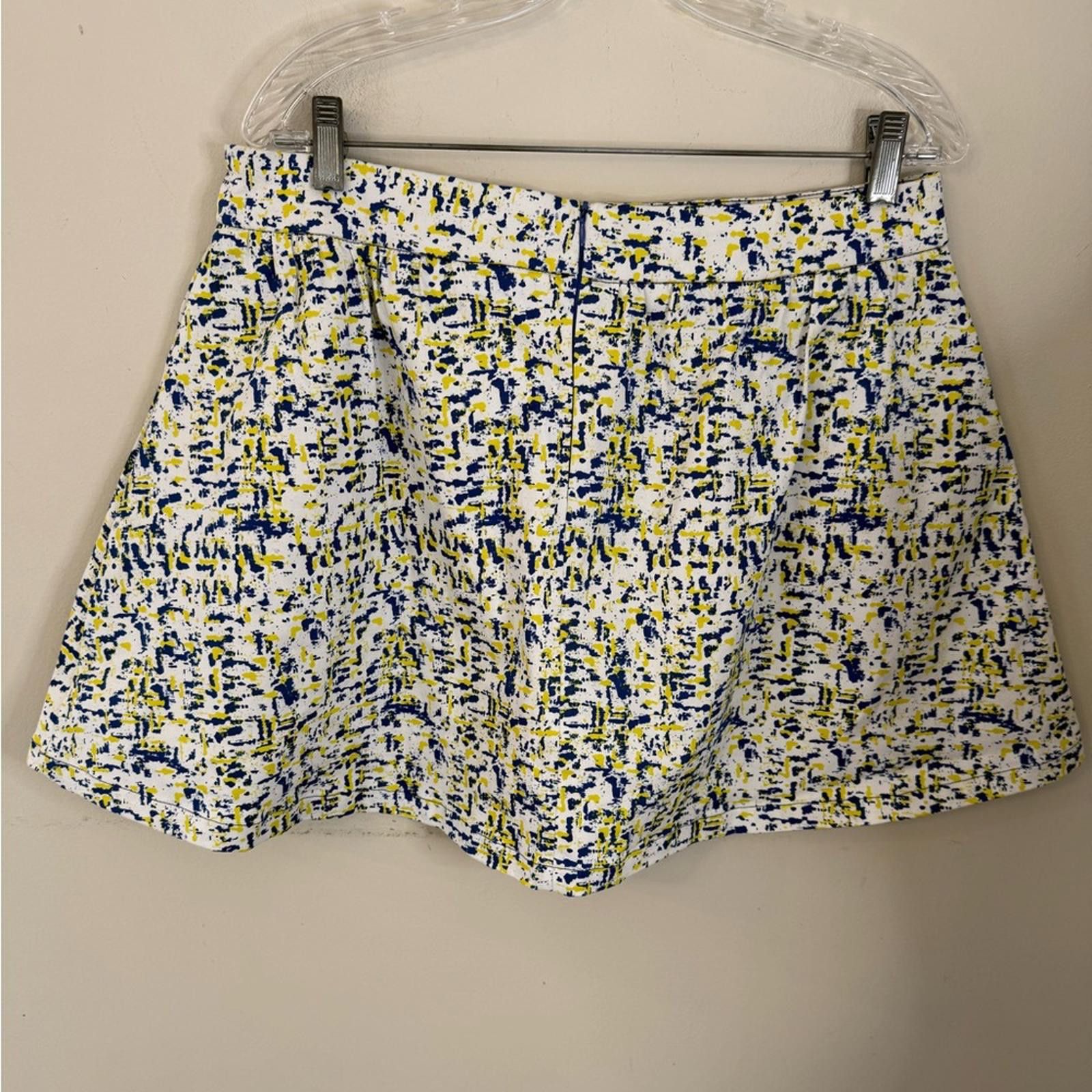 Maison Margiela Mark. retro full mini skirt abstract blue yellow SZ XXL Size 42" / US 20 - 2 Thumbnail