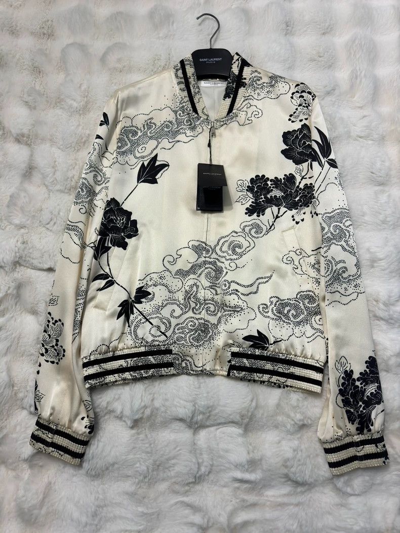 Yves Saint Laurent saint laurent Xiangyun Flower Baseball Uniform jacket 2501- Size US M / EU 48-50 / 2 - 1 Thumbnail