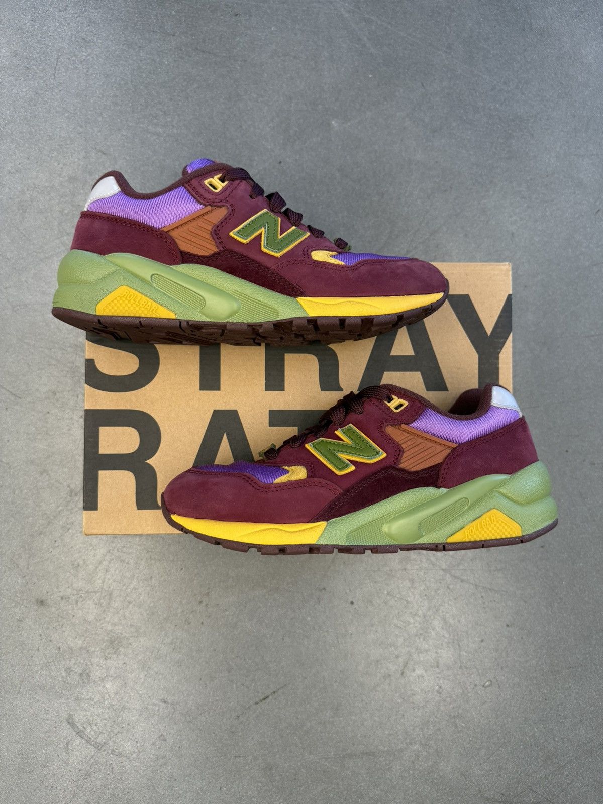 New Balance × Stray Rats 2022 New Balance 580 Stray Rats Maroon Purple Size US 5 / EU 37 - 1 Thumbnail