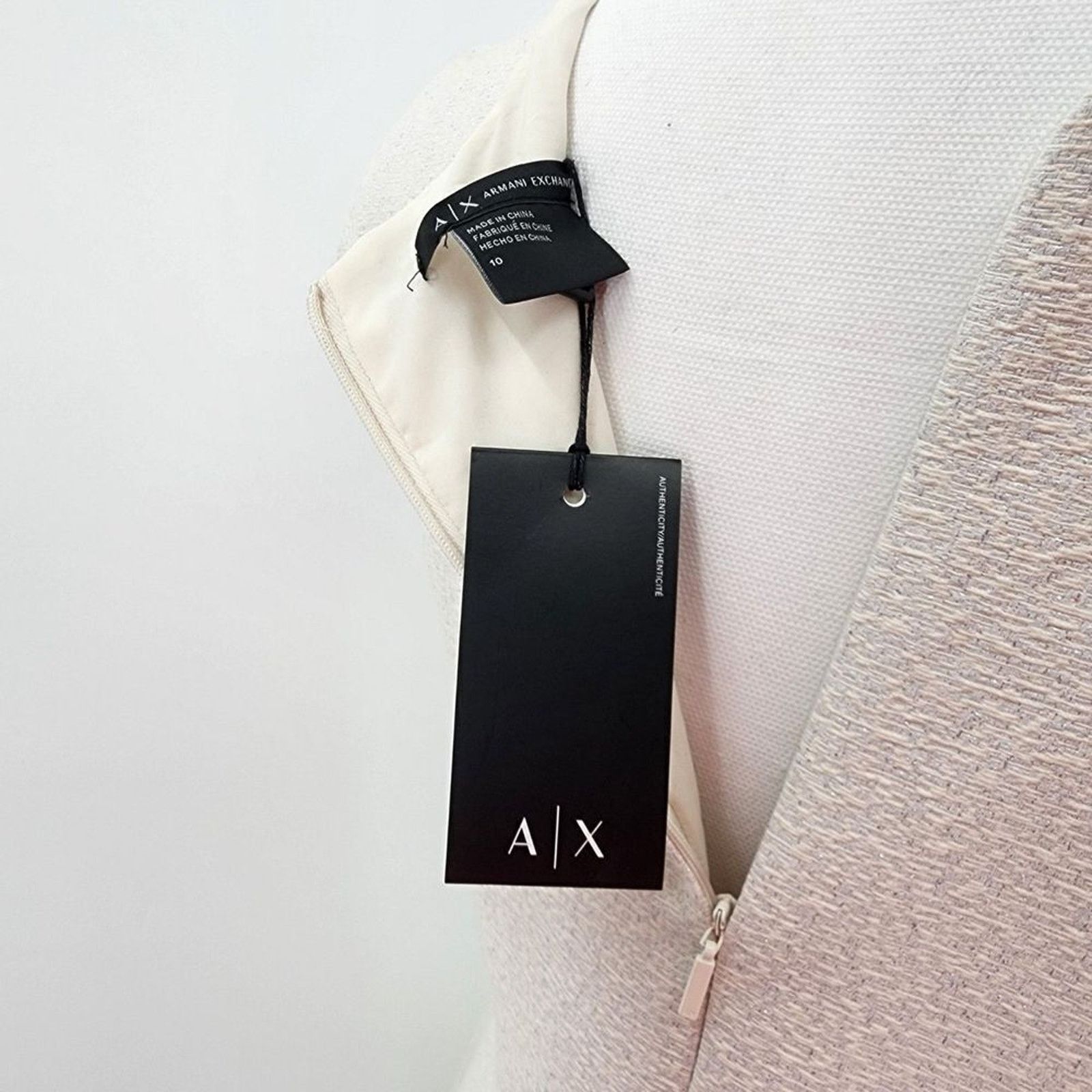 Armani Exchange Armani Exchange White Silver Cap Short Sleeve Dress 10 NWT Size M / US 6-8 / IT 42-44 - 6 Thumbnail
