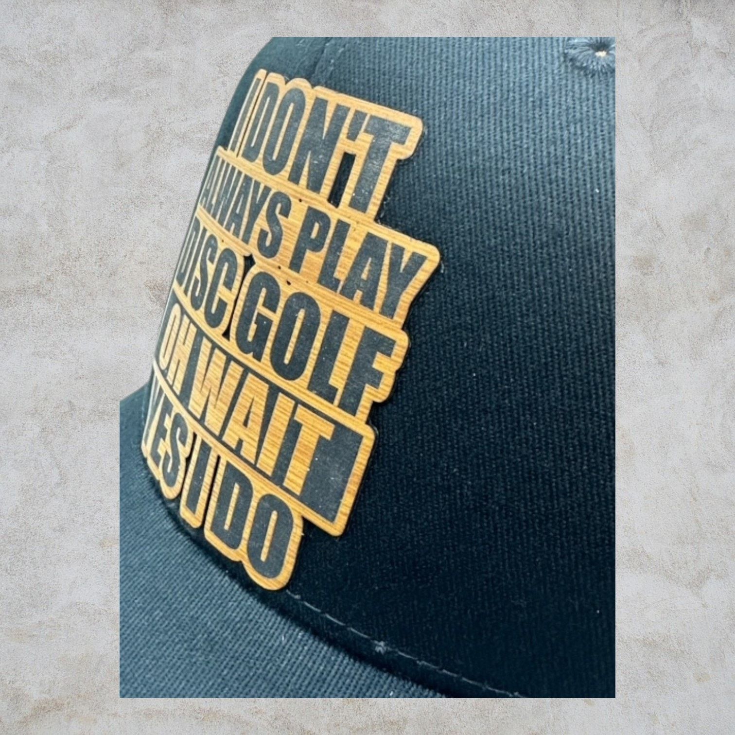 The Unbranded Brand Disc Golf Leather Patch Hat Trucker Hat Always Disc Golfing Size ONE SIZE - 5 Thumbnail