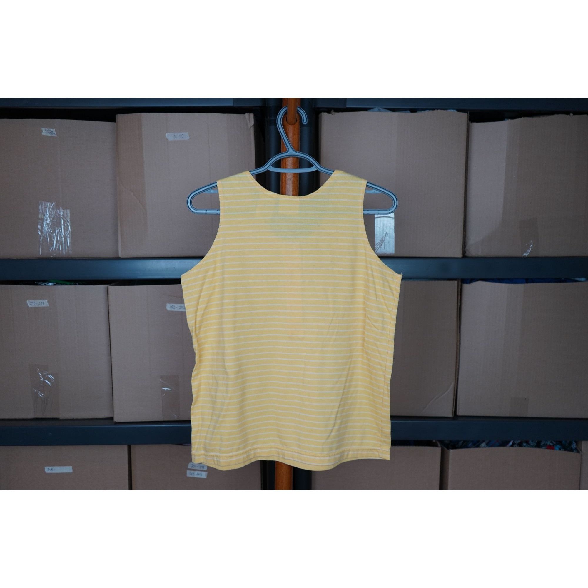 Vintage 90s Simply Basic Yellow Striped S #394 Size S / US 4 / IT 40 - 2 Thumbnail