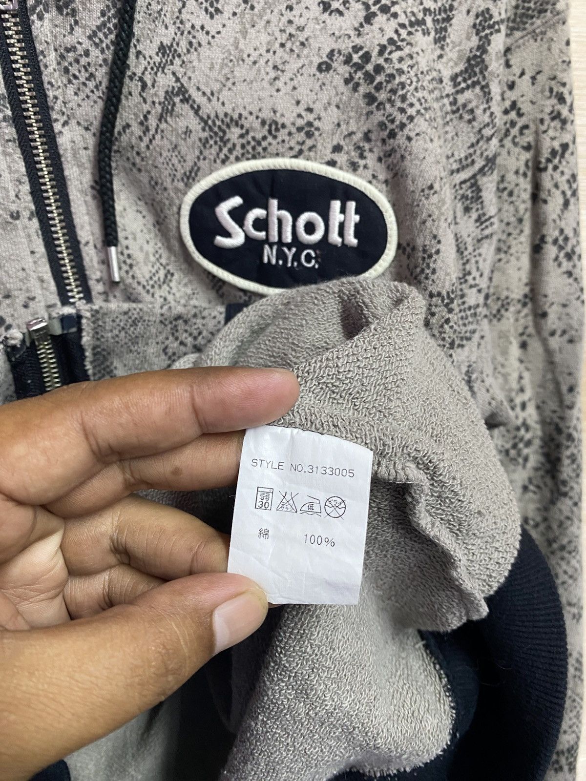 Schott Schott N.Y.C. branded zip-up hooded sweatshirt Size US L / EU 52-54 / 3 - 5 Thumbnail