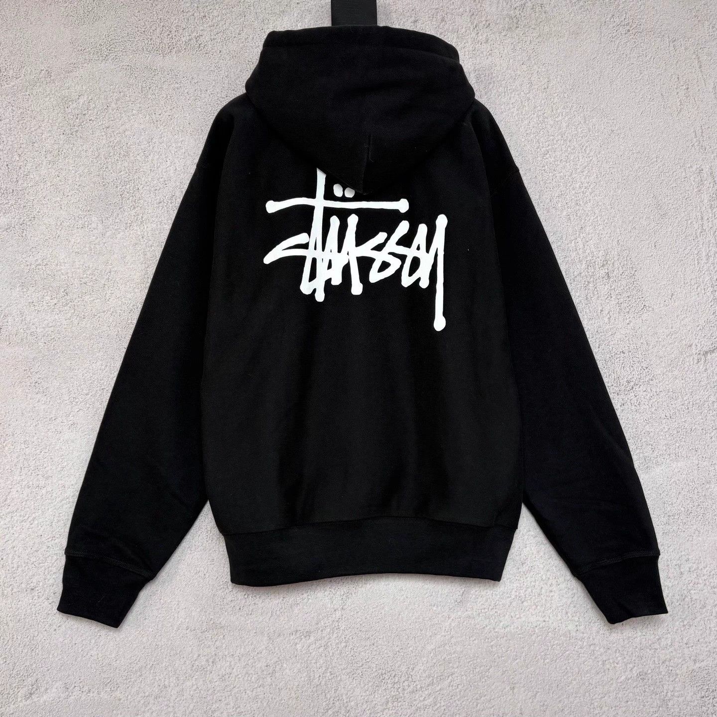 Stussy Stussy SS25 Logo Print Fleece Hoodie Vintage Men's Black M Size US M / EU 48-50 / 2 - 2 Thumbnail
