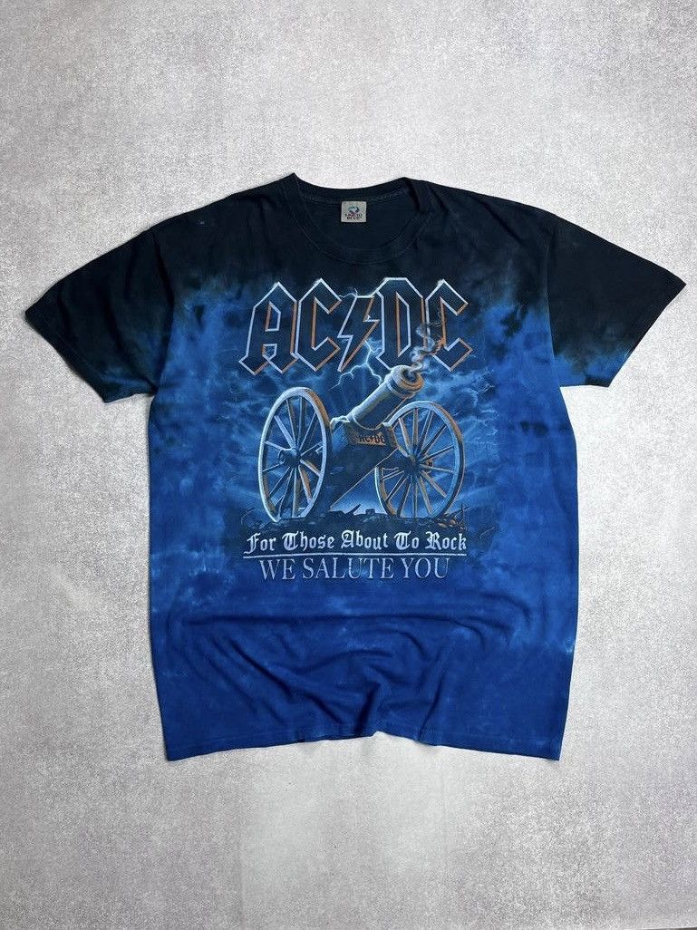 Vintage AC/DC For Those About To Rock Liquid Blue T-shirt XL