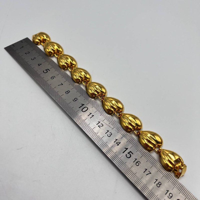 Vintage Vintage Gold Plated Puffy Heart Link Bracelet 19cm | Size ONE SIZE - 3 Thumbnail