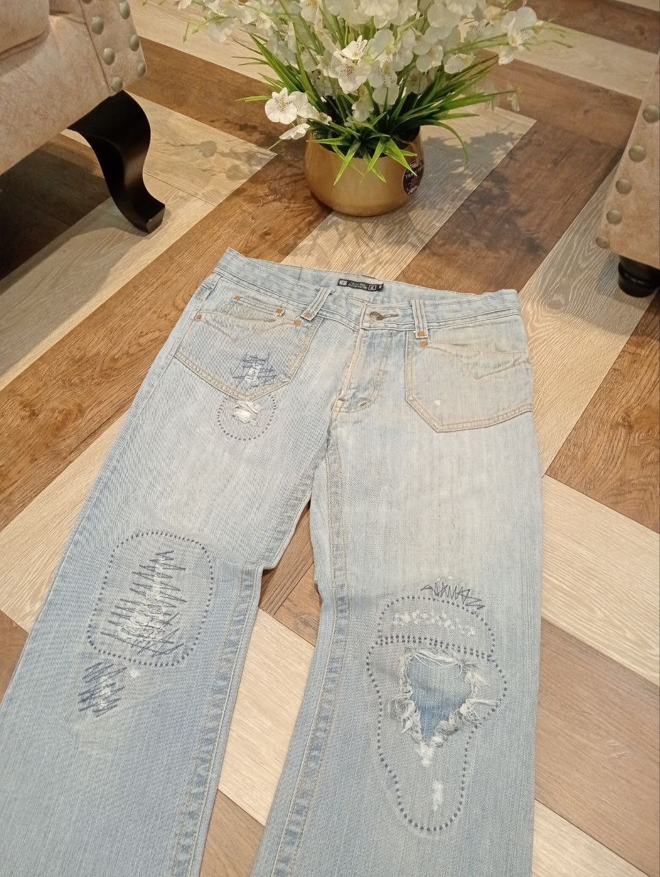 If Six Was Nine JAPANESE CUSTOM CULTURE FLARED JEANS Size US 33 - 4 Thumbnail