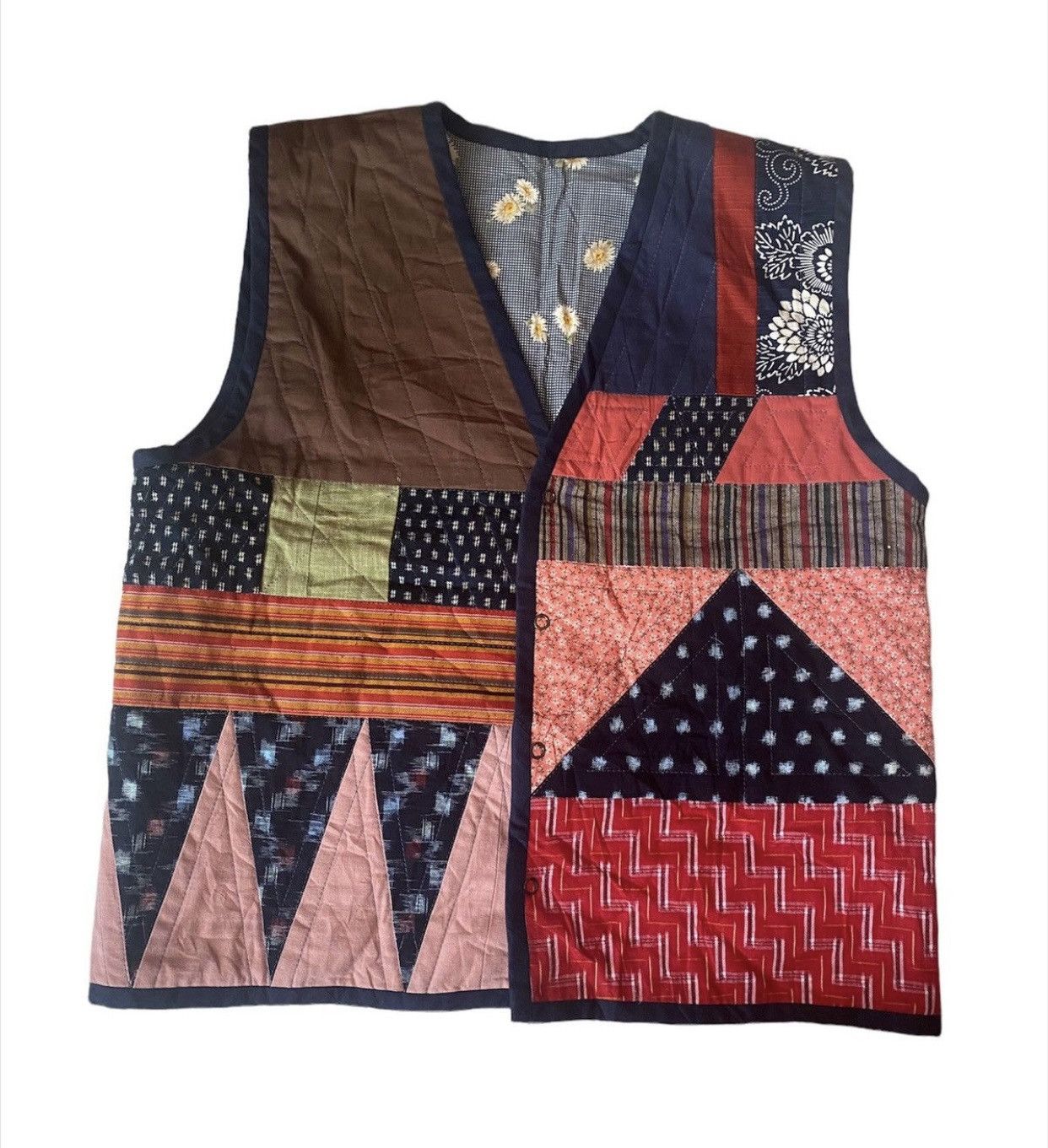 Vintage 💥Japanese Fashion Designer Patchwork Vest Jacket Size US S / EU 44-46 / 1 - 1 Thumbnail