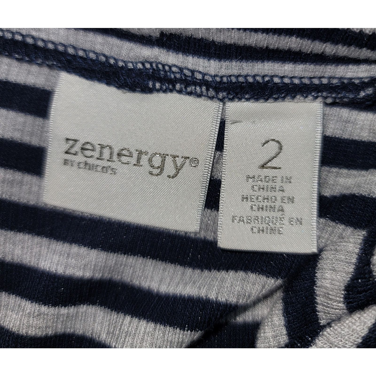 Chicos Zenergy By Chico's Black Stripe A-Line Mini Dress 2 Large Size L / US 10 / IT 46 - 3 Thumbnail