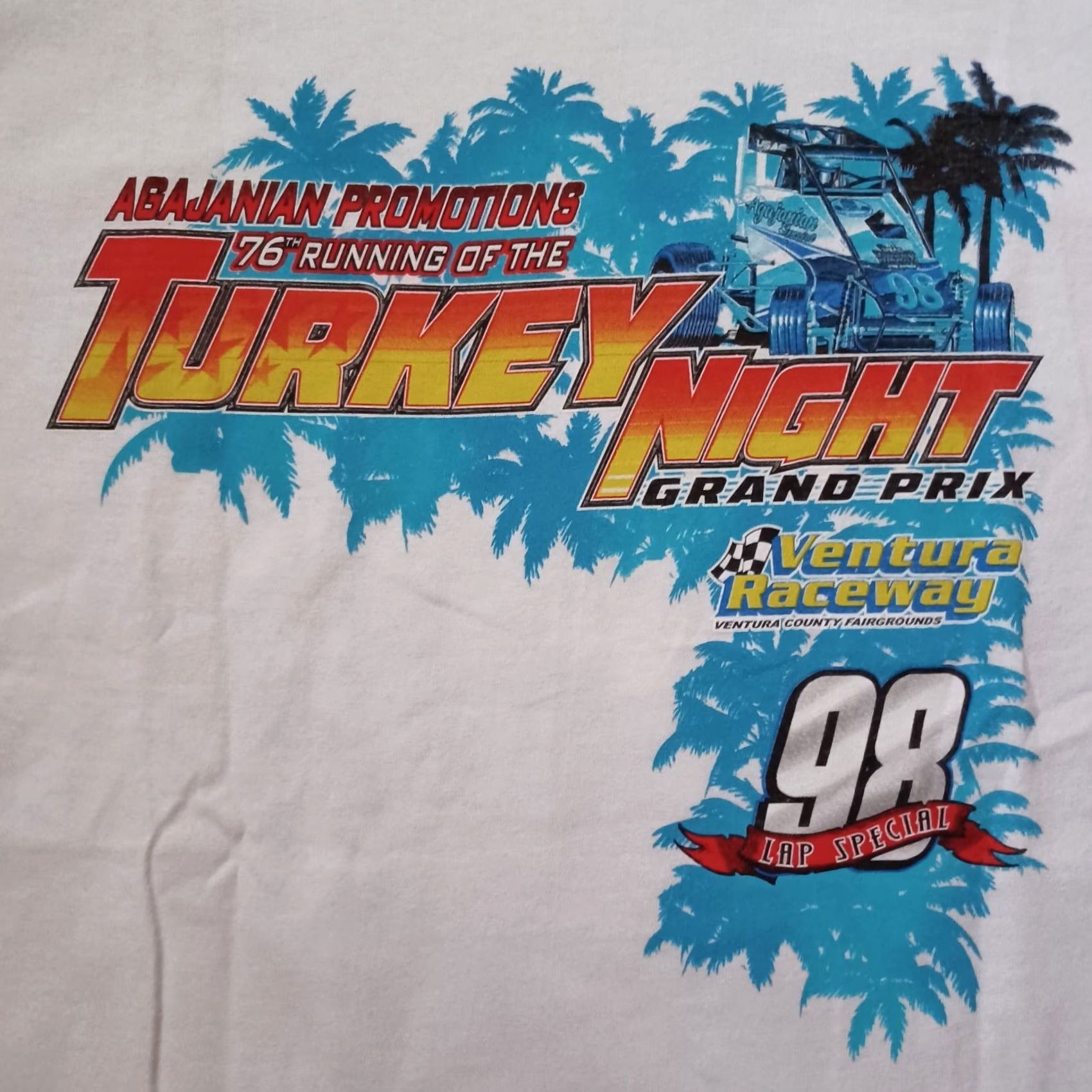 Gildan Gildan Ultra Cotton Shirt Mens Large White 98 Lap Special Ventura Raceway Turkey Night Grand Prix Car Logo All Seasons Short Sleeve Crew Neck Vintage Size US L / EU 52-54 / 3 - 2 Thumbnail