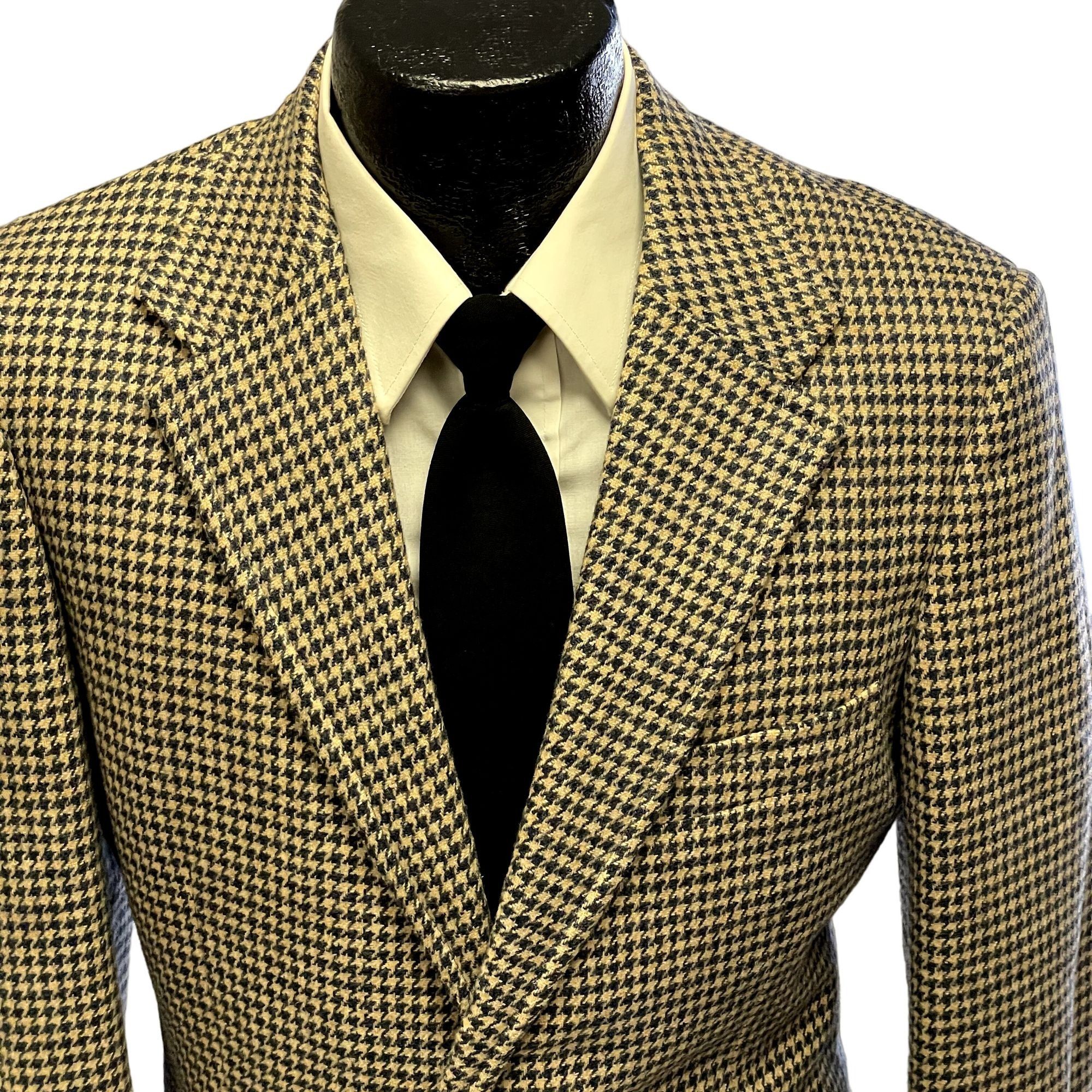 image of Unkwn 70's Woolens Gray Houndstooth Sport Coat Crombie Jacket 38 in Grey, Men's (Size 38R)