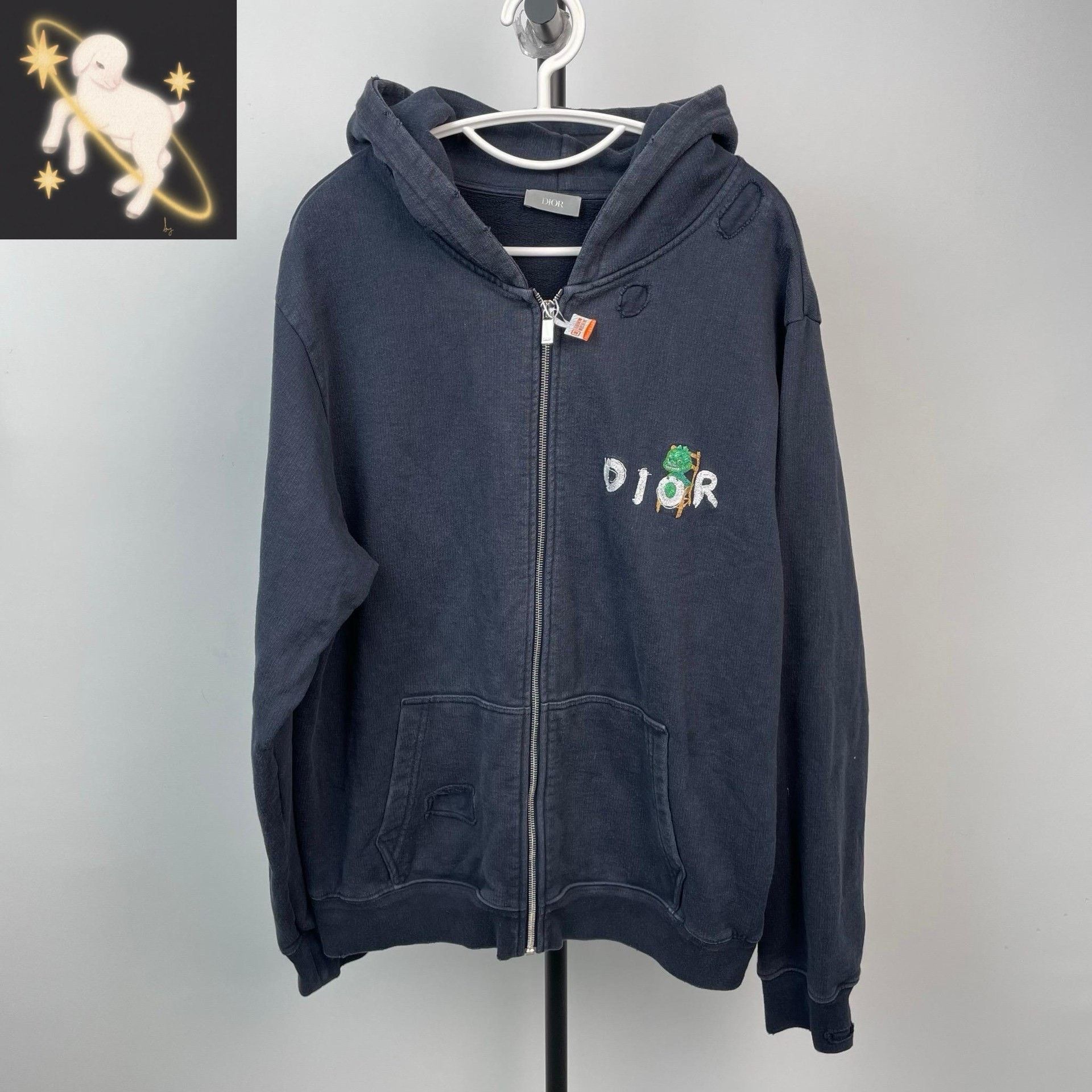 Dior Dior Retro Embroidered Blue Hoodie XL Women Size XL / US 12-14 / IT 48-50 - 1 Thumbnail