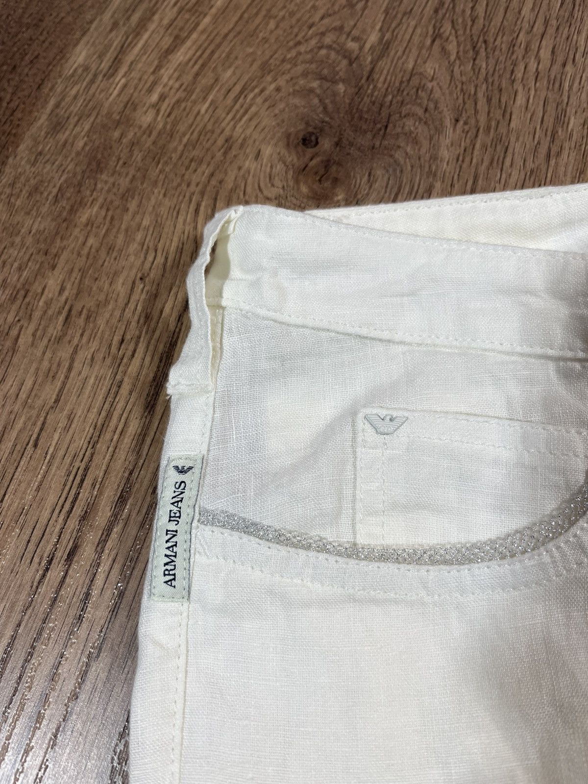 Armani Armani Flared Linen Vintage Pants Very Rare Size 30" / US 8 / IT 44 - 6 Thumbnail