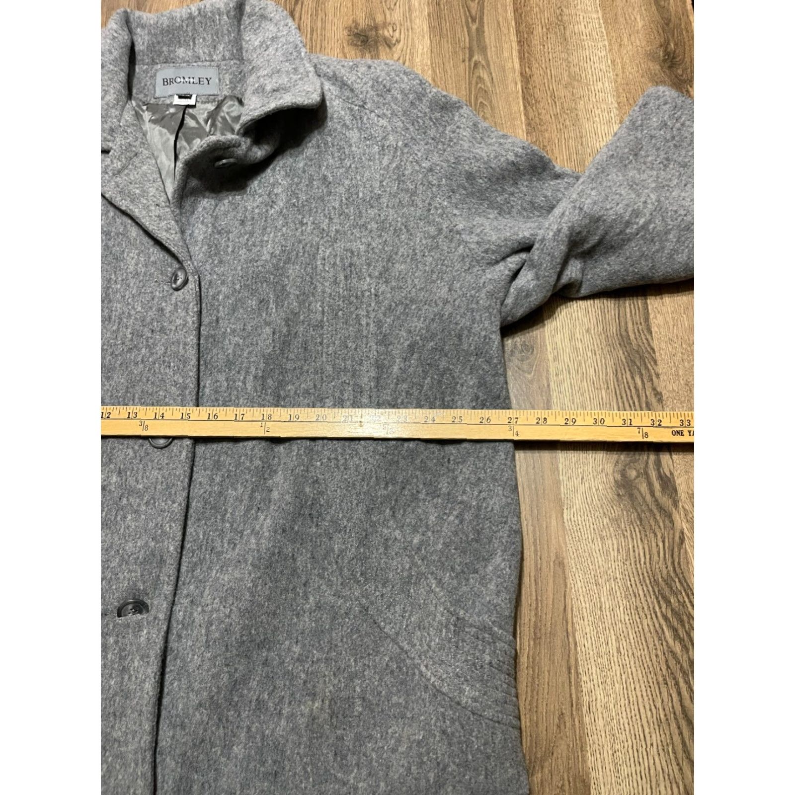 Vintage Bromley Jacket Women's 22W Gray Three Buttons Long Sleeve Coat Shirt Size 3XL / US 20-22 - 6 Thumbnail